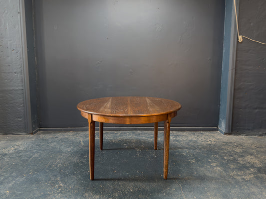 Dark Stain Oak Extending Dining Table