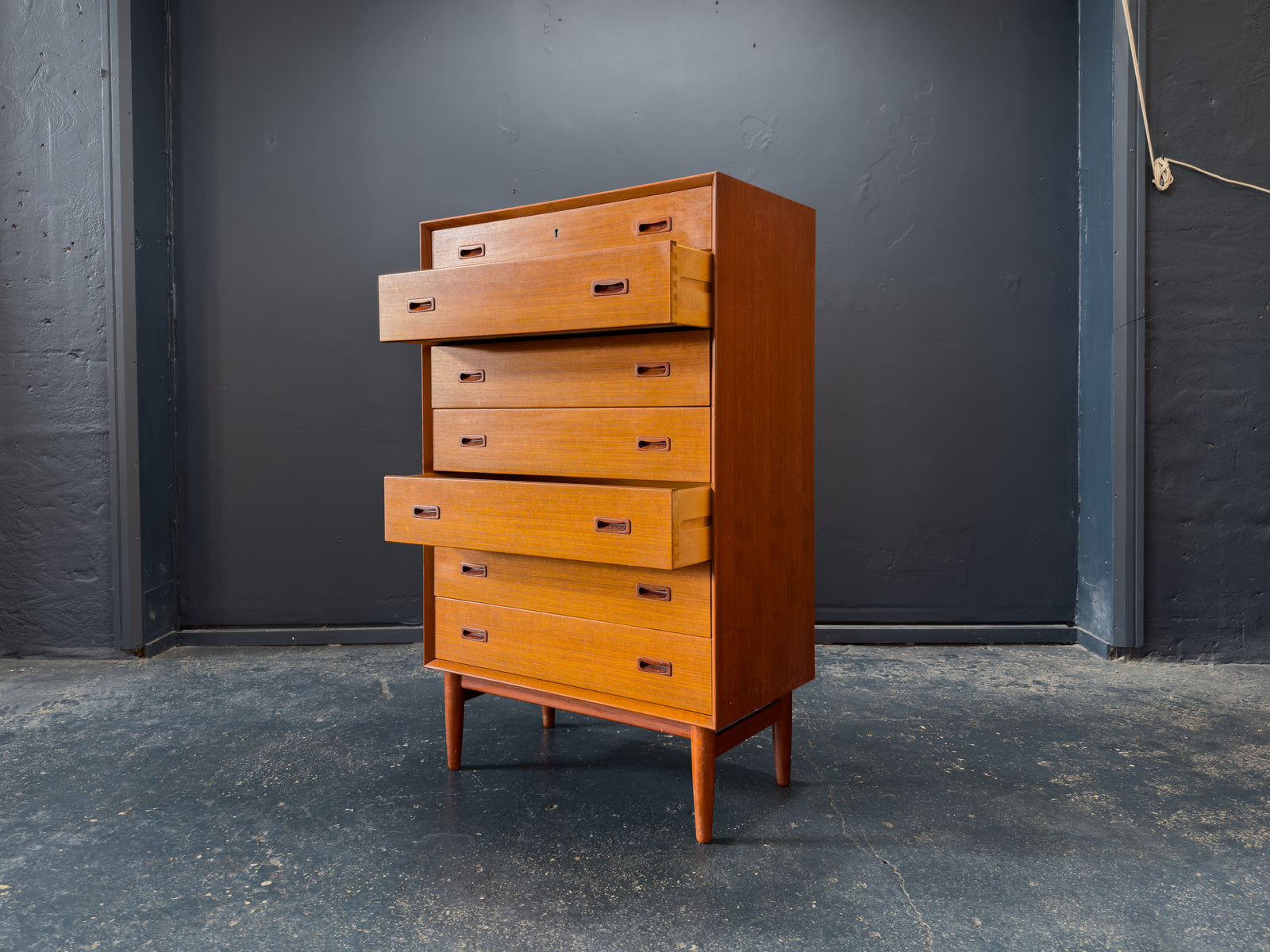 Large Teak Chest of Drawers by Omann Jun