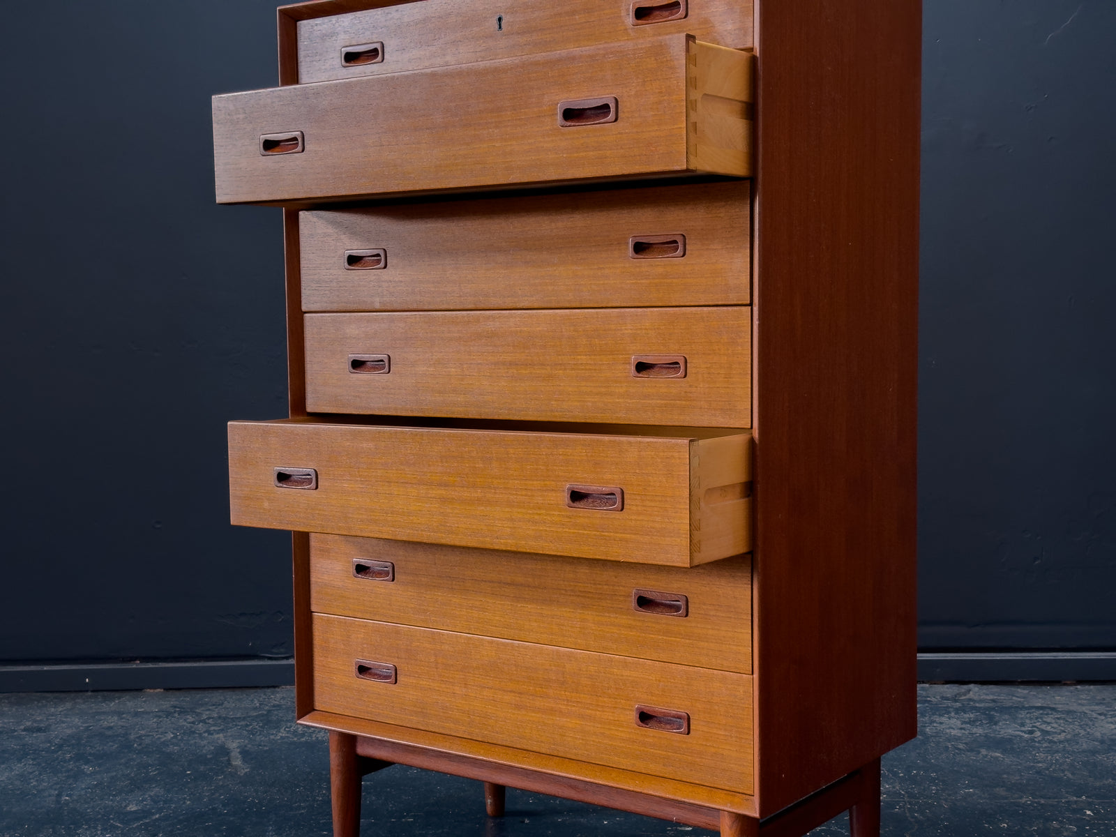 Large Teak Chest of Drawers by Omann Jun