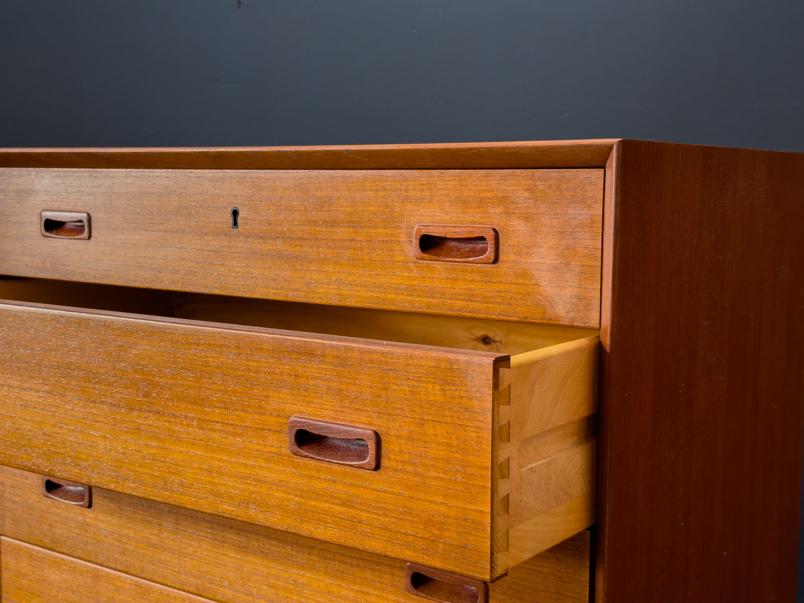 Large Teak Chest of Drawers by Omann Jun