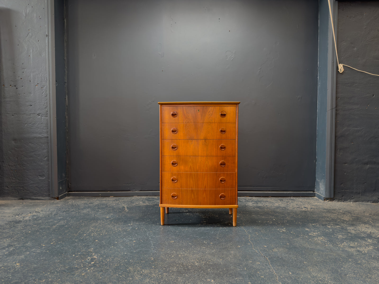 Teak Chest of Drawers with Round Handles