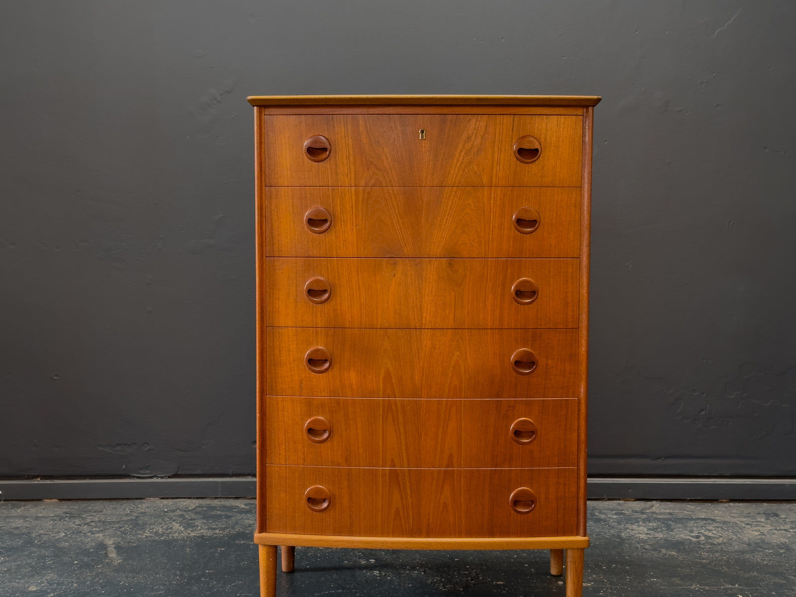 Teak Chest of Drawers with Round Handles
