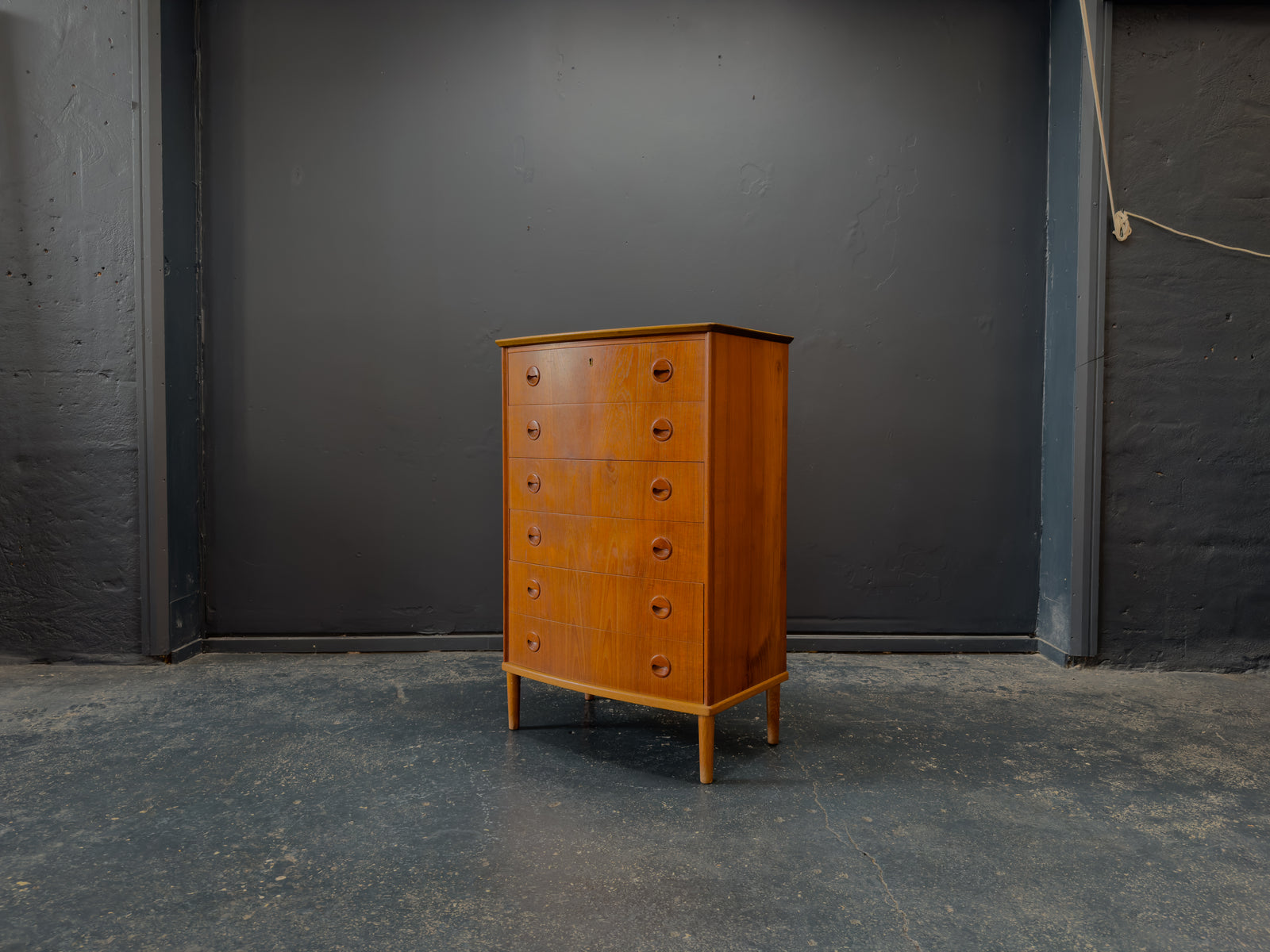 Teak Chest of Drawers with Round Handles