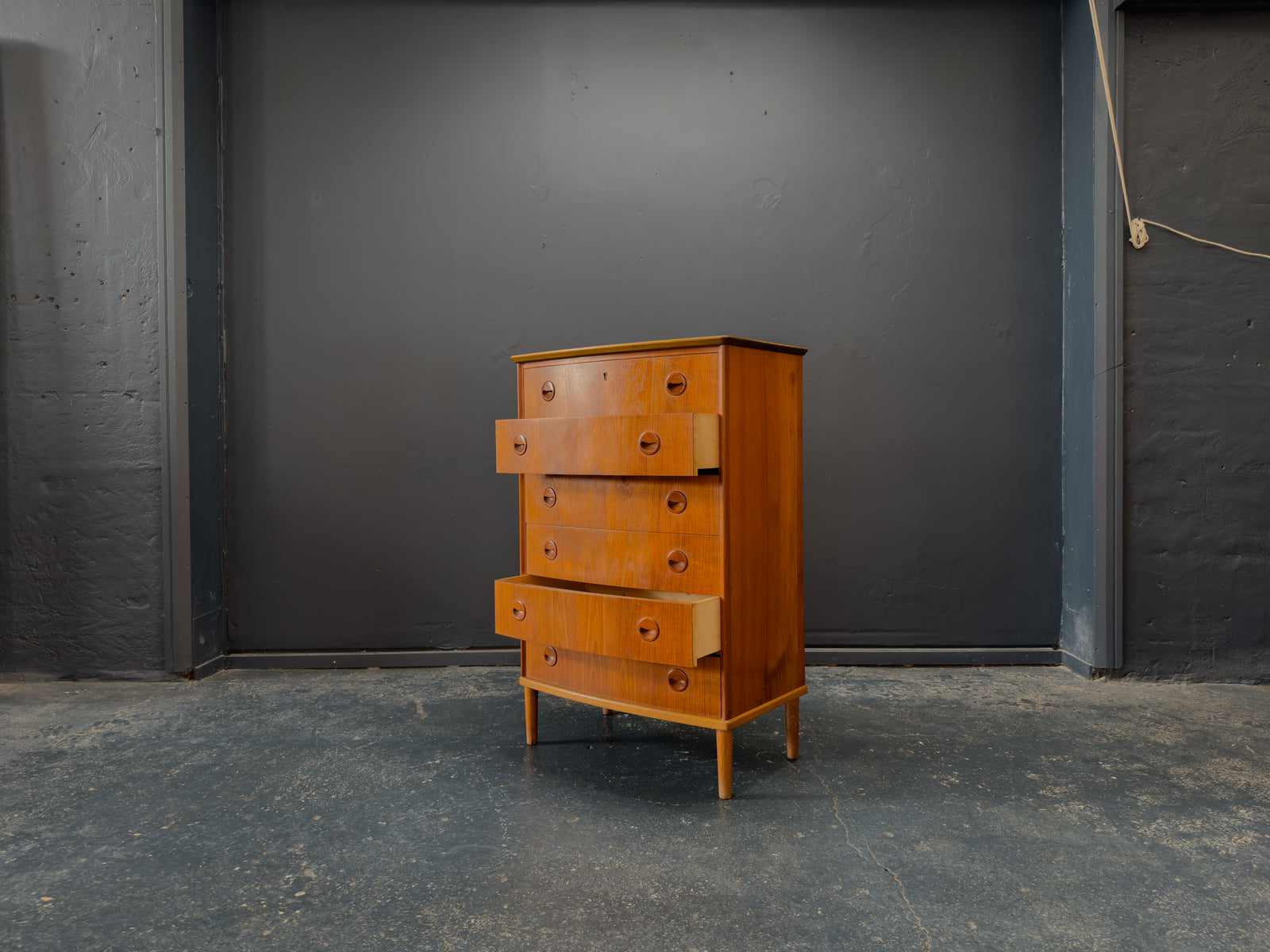 Teak Chest of Drawers with Round Handles
