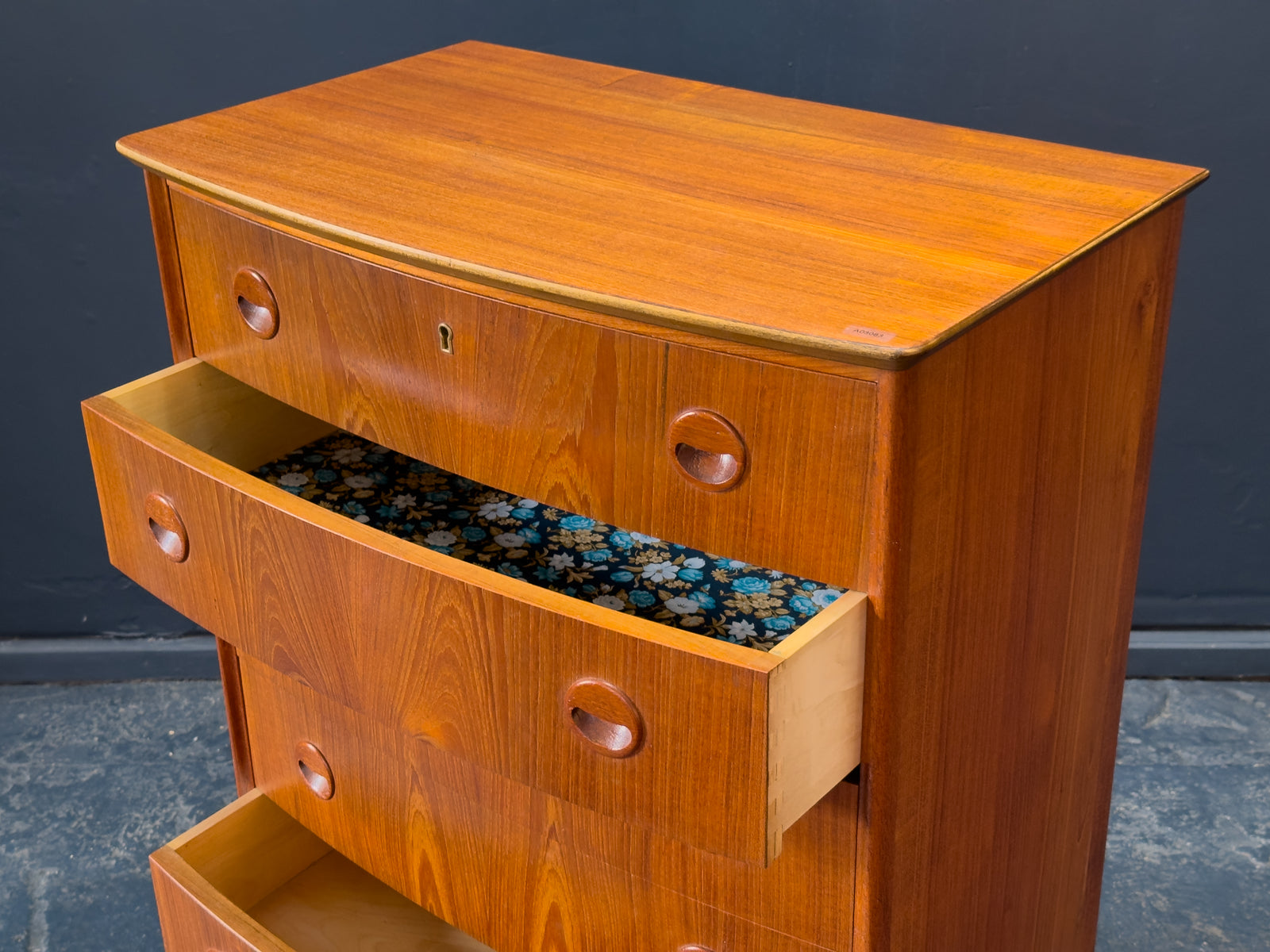 Teak Chest of Drawers with Round Handles