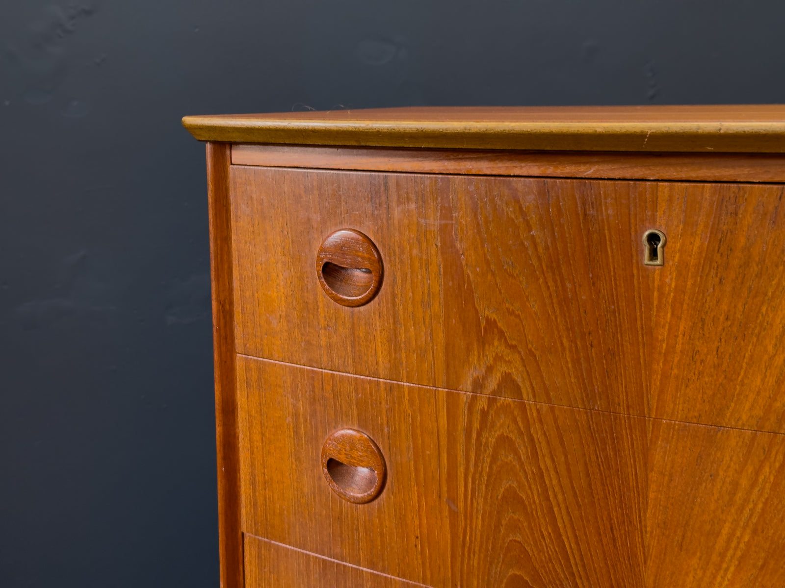 Teak Chest of Drawers with Round Handles