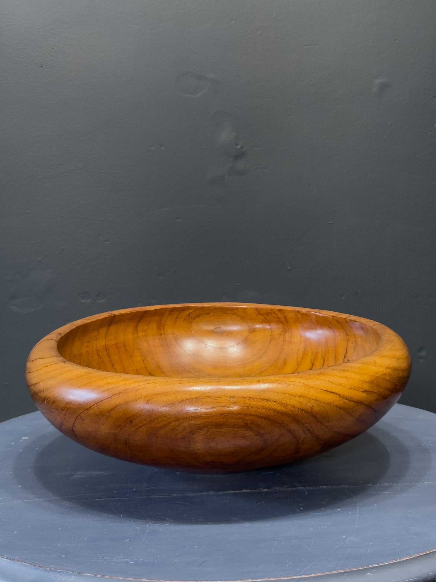 Large Hand Turned Teak Bowl