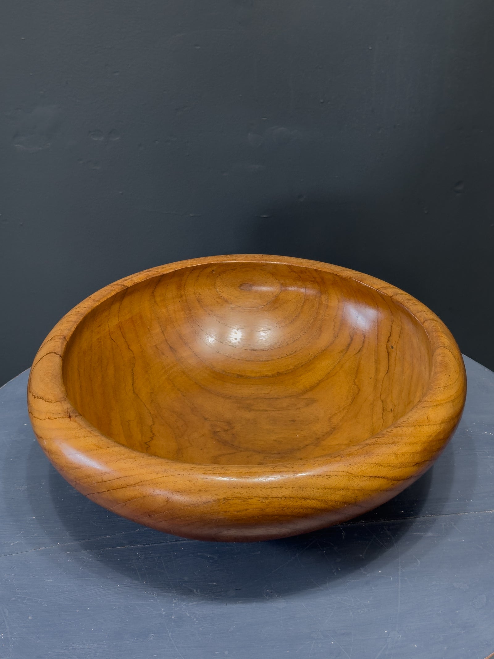 Large Hand Turned Teak Bowl