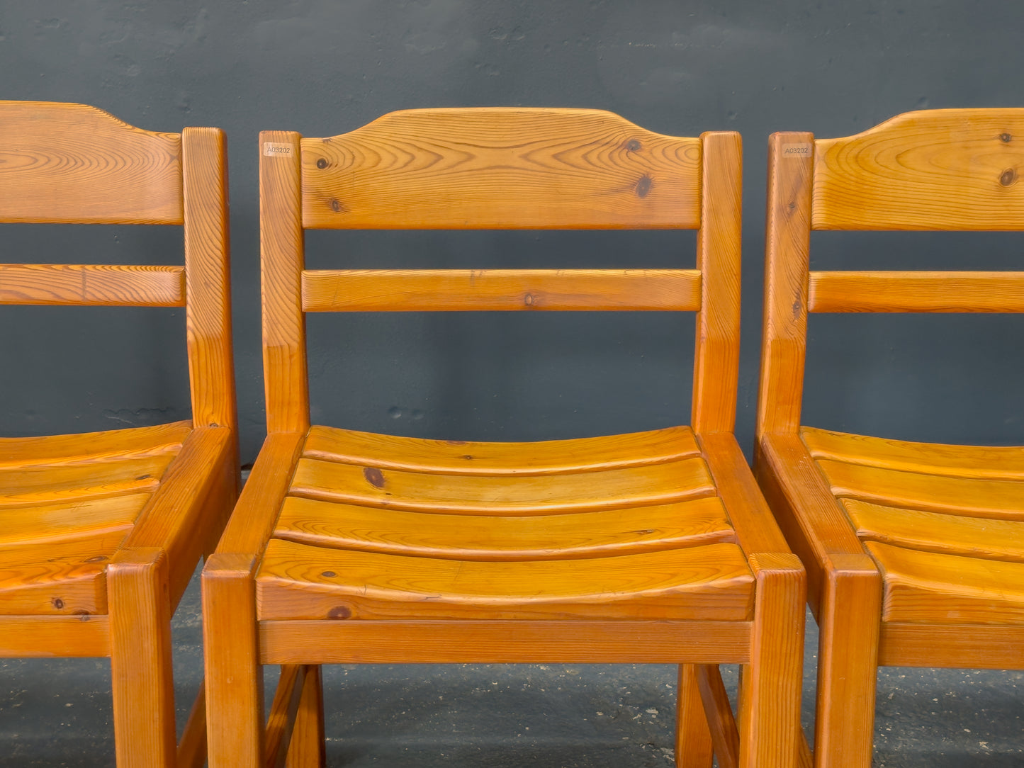 Set of 4 Pine Dining Chairs