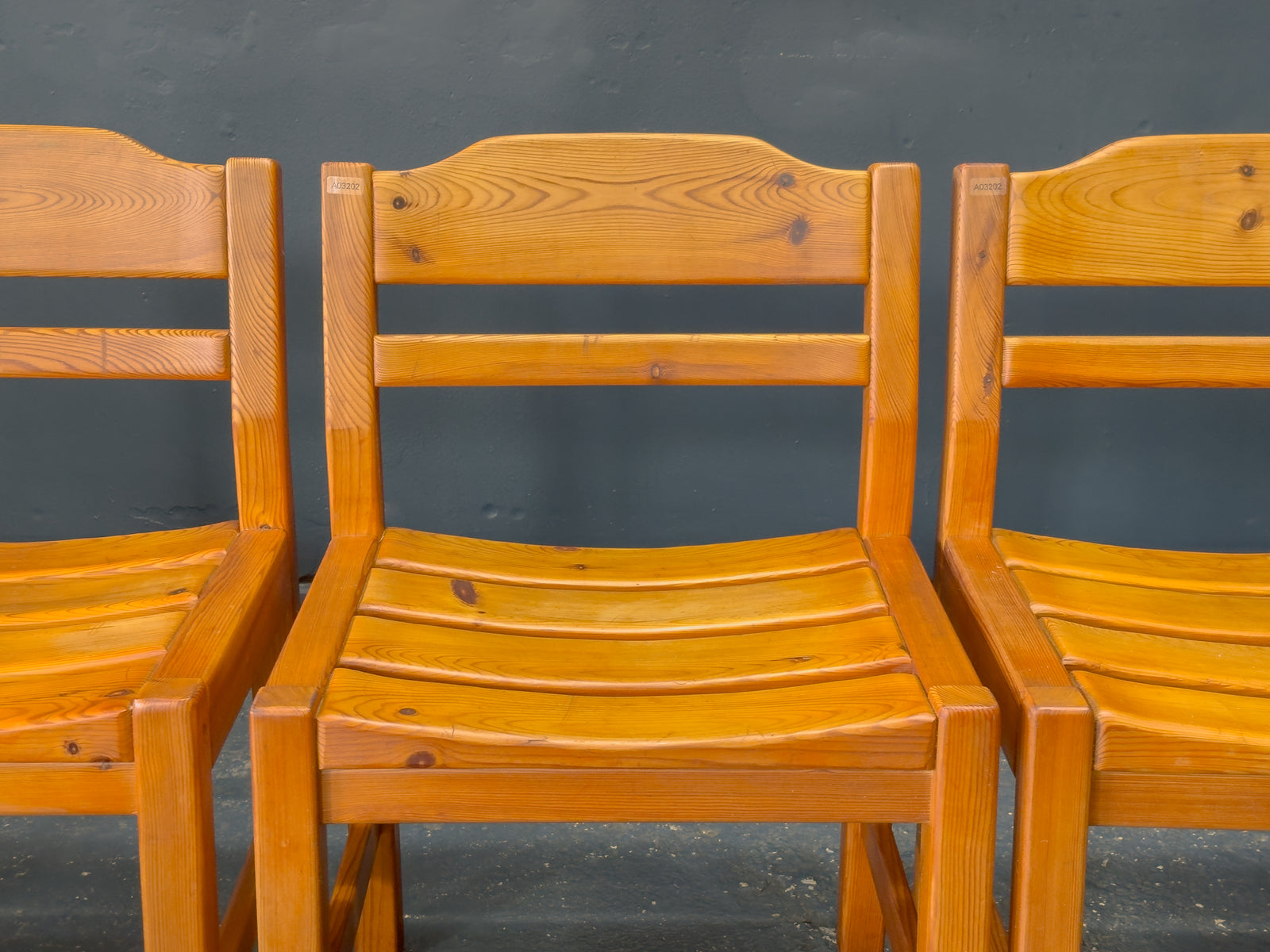 Set of 4 Pine Dining Chairs