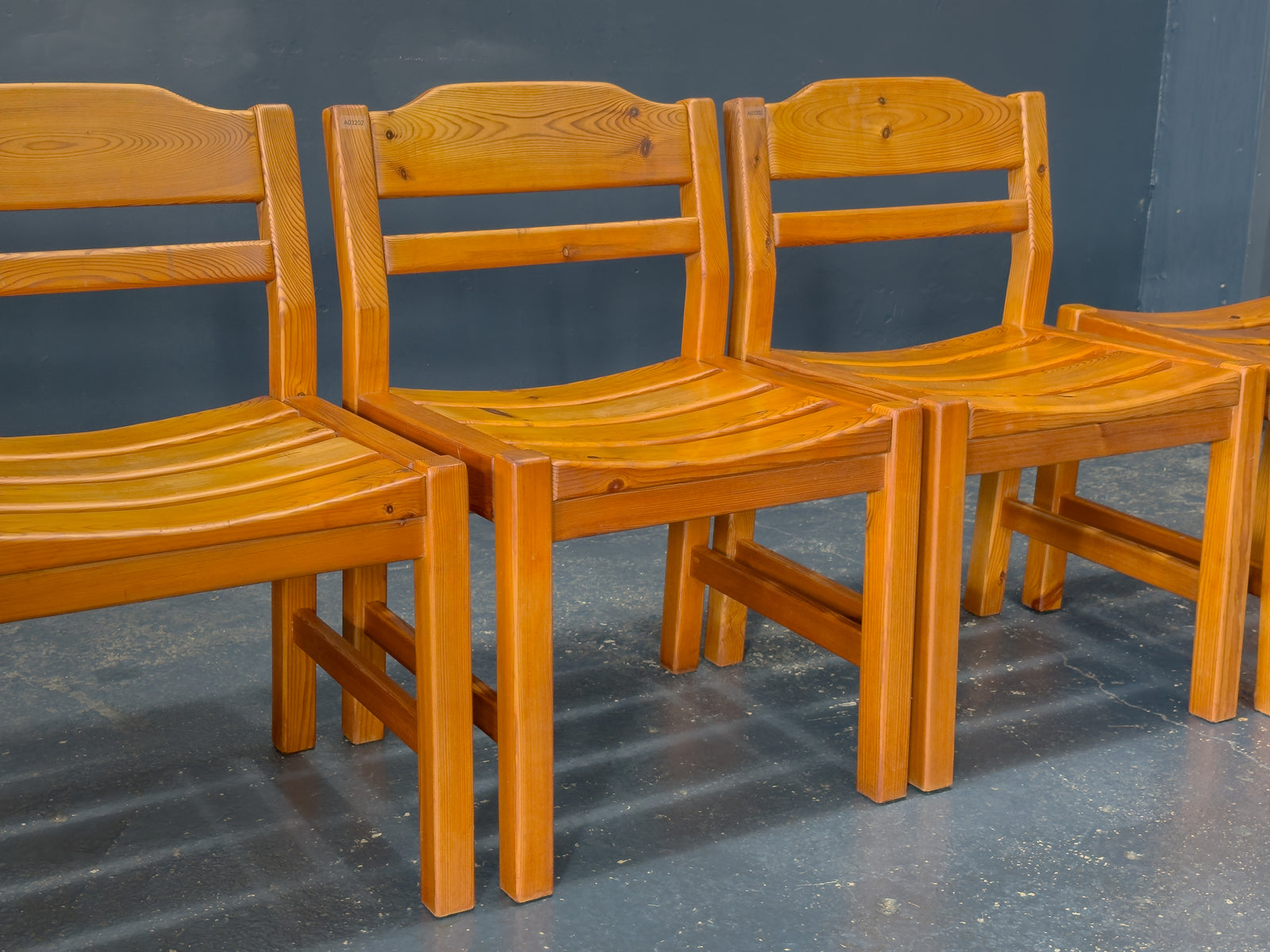 Set of 4 Pine Dining Chairs