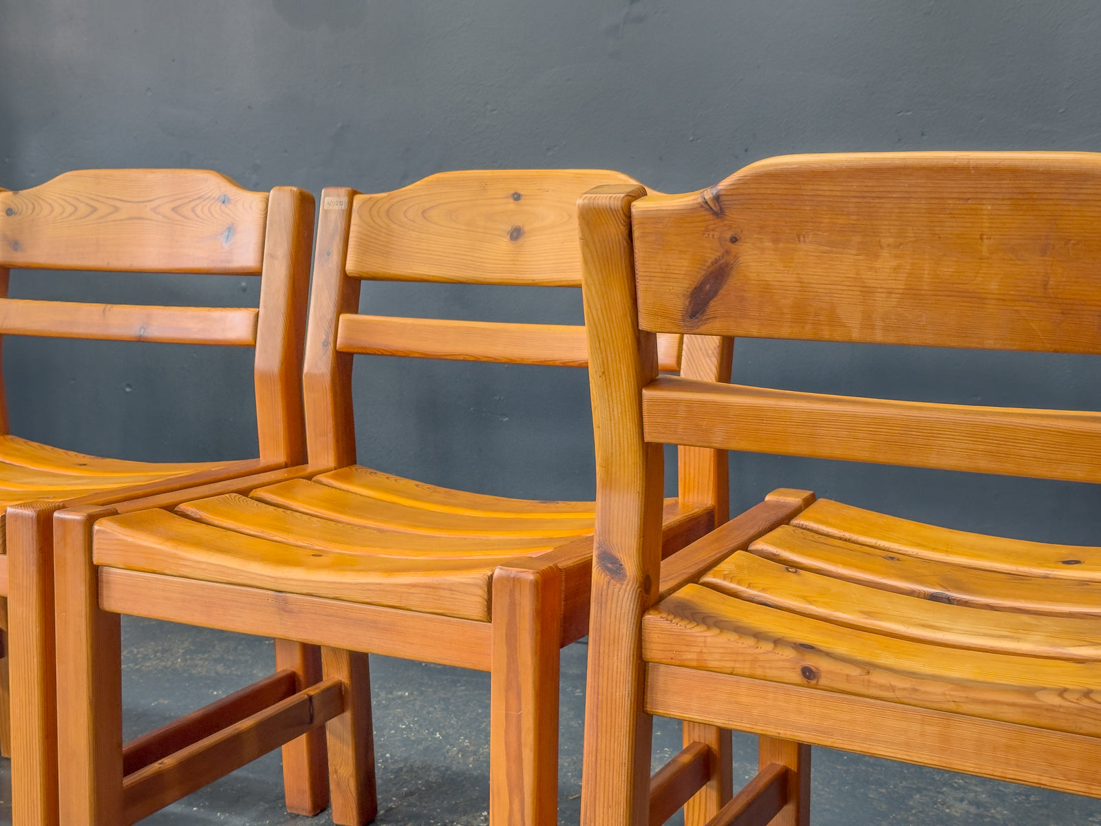 Set of 4 Pine Dining Chairs