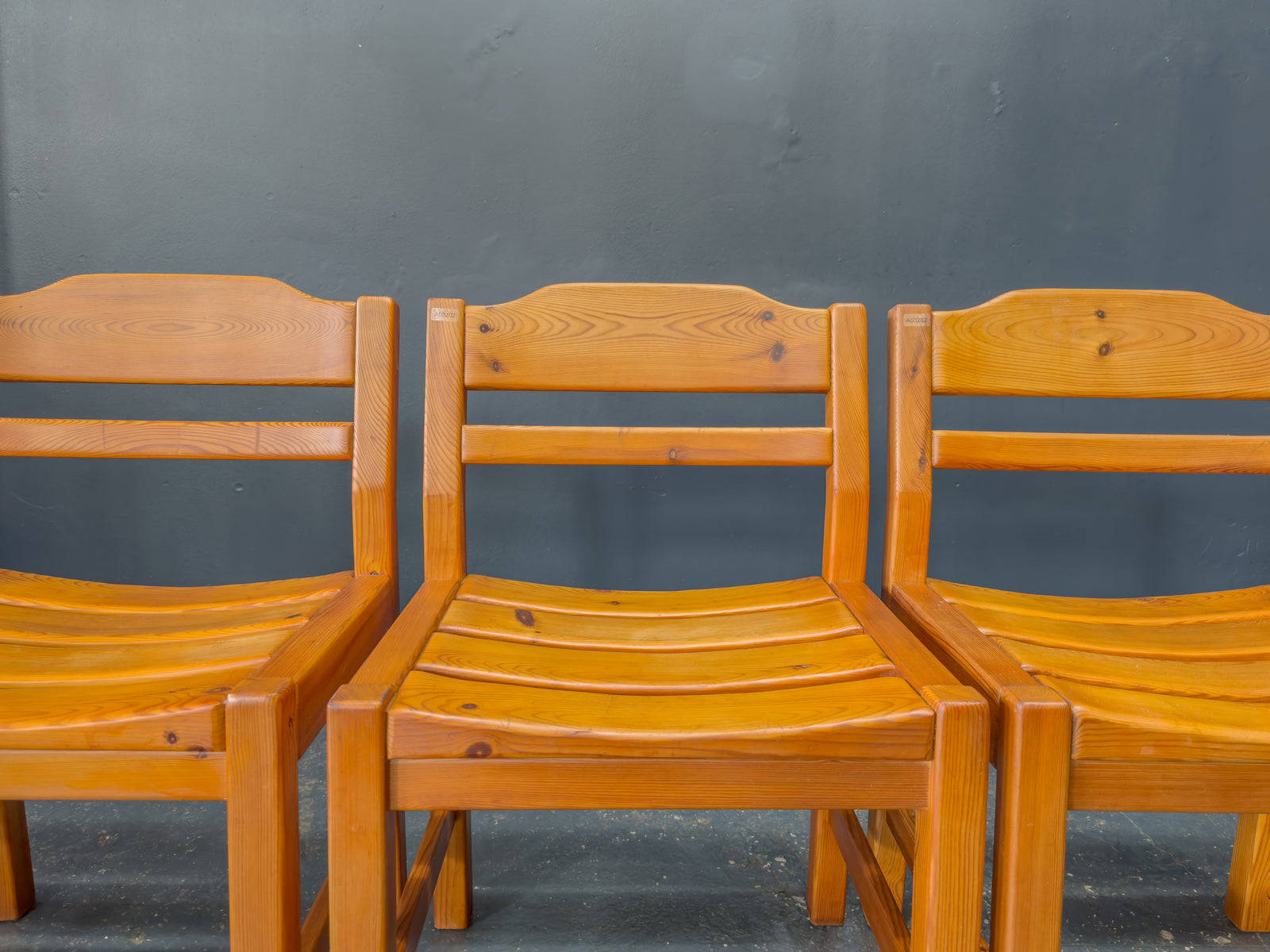 Set of 4 Pine Dining Chairs