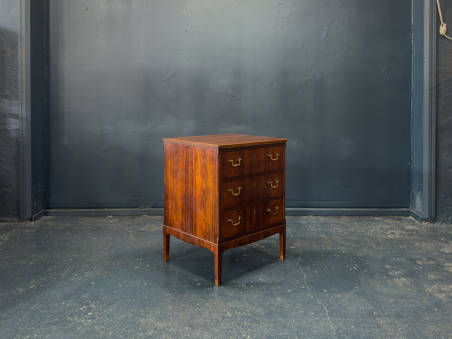 Rosewood Chest of Drawers with Brass Handles