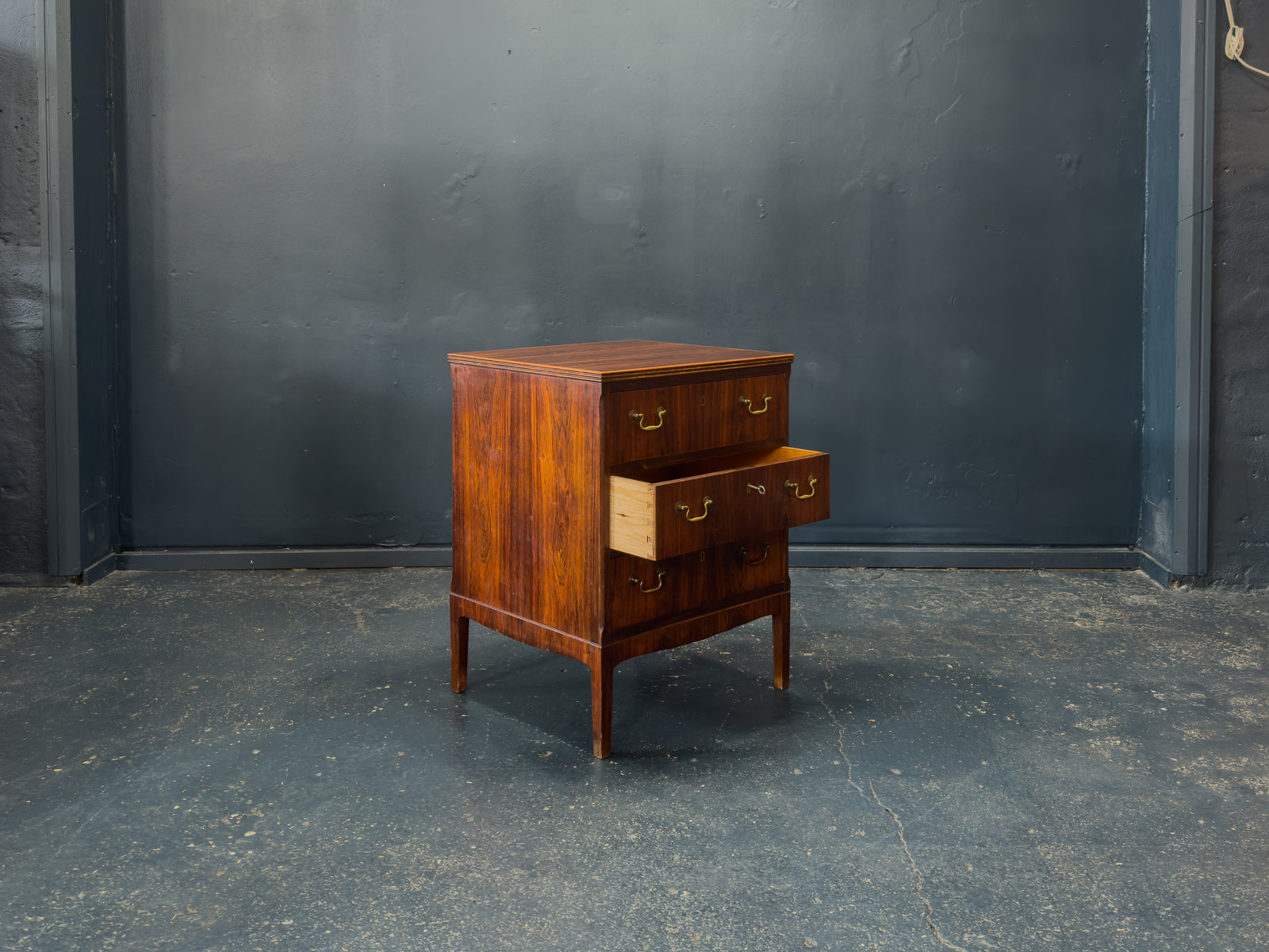 Rosewood Chest of Drawers with Brass Handles