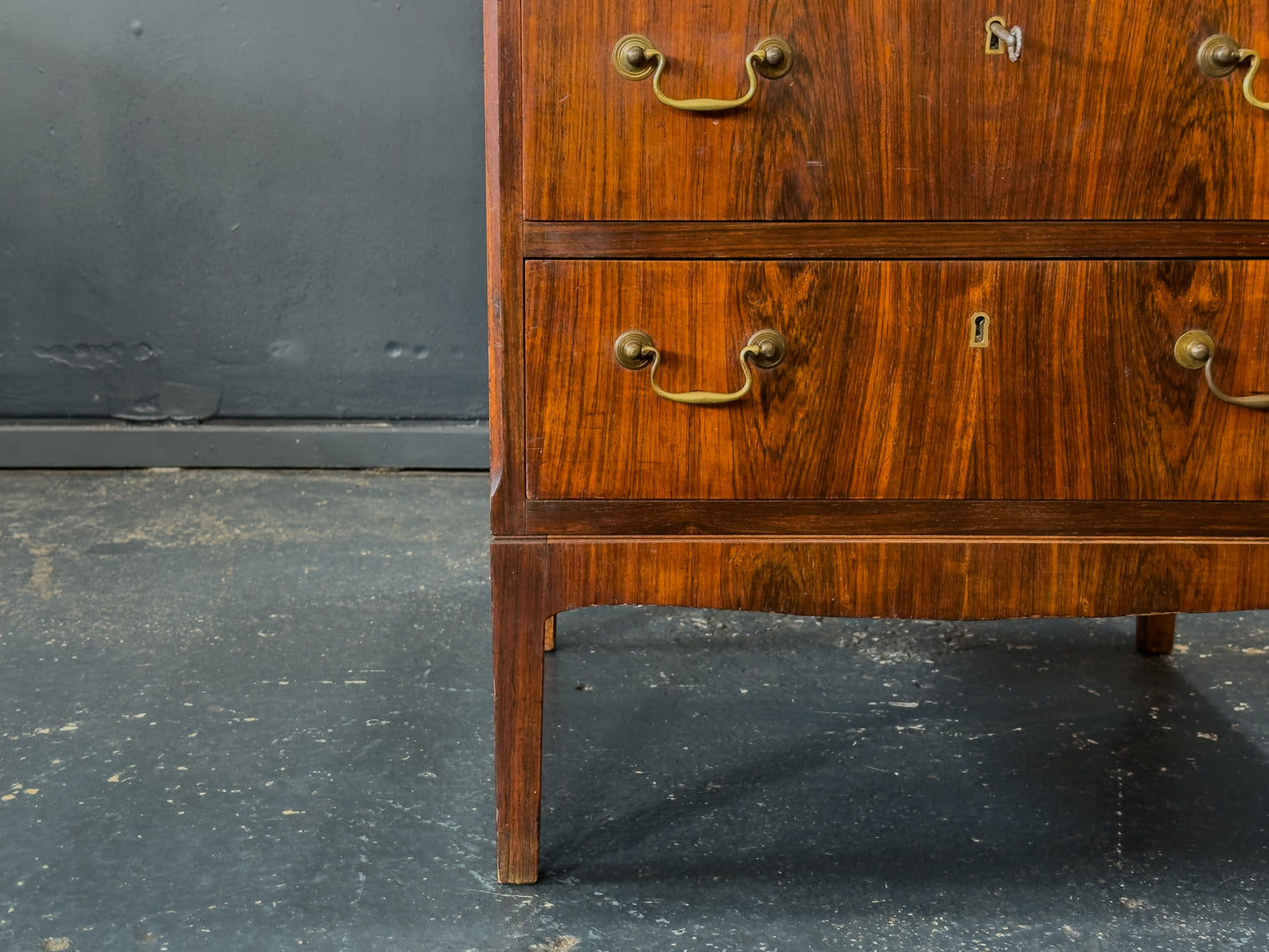 Rosewood Chest of Drawers with Brass Handles