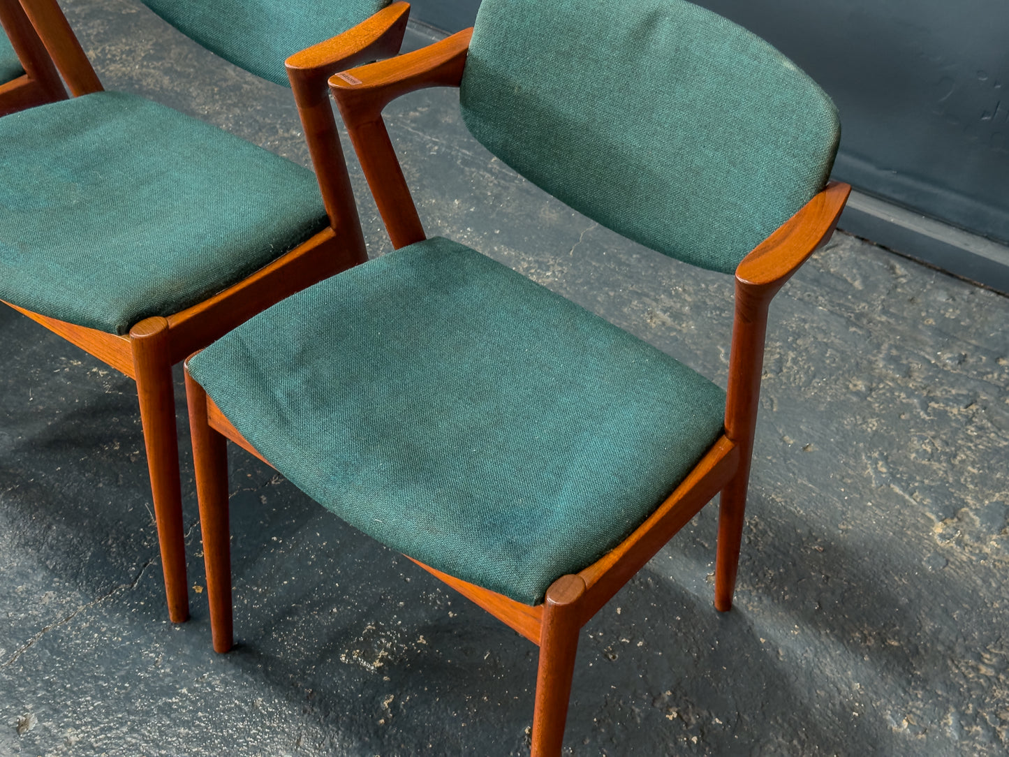 Set of 4 Teak Kai Kristiansen Model 42 Dining Chairs