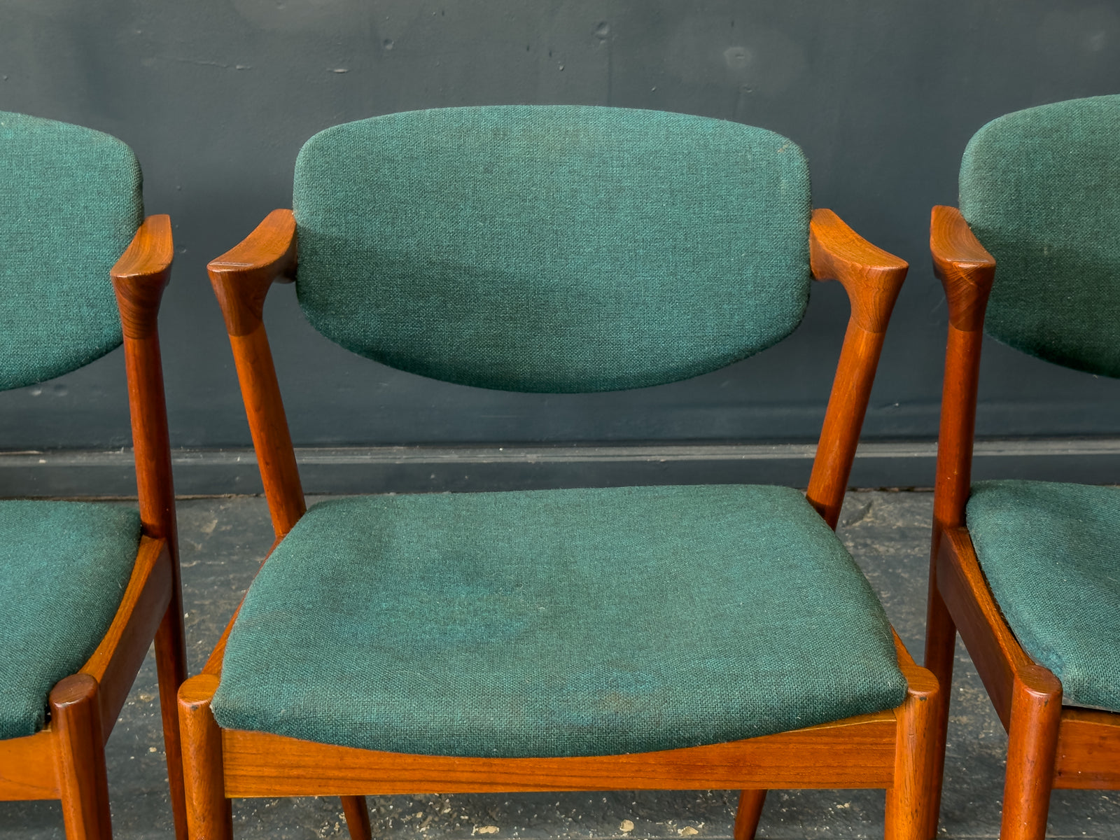 Set of 4 Teak Kai Kristiansen Model 42 Dining Chairs