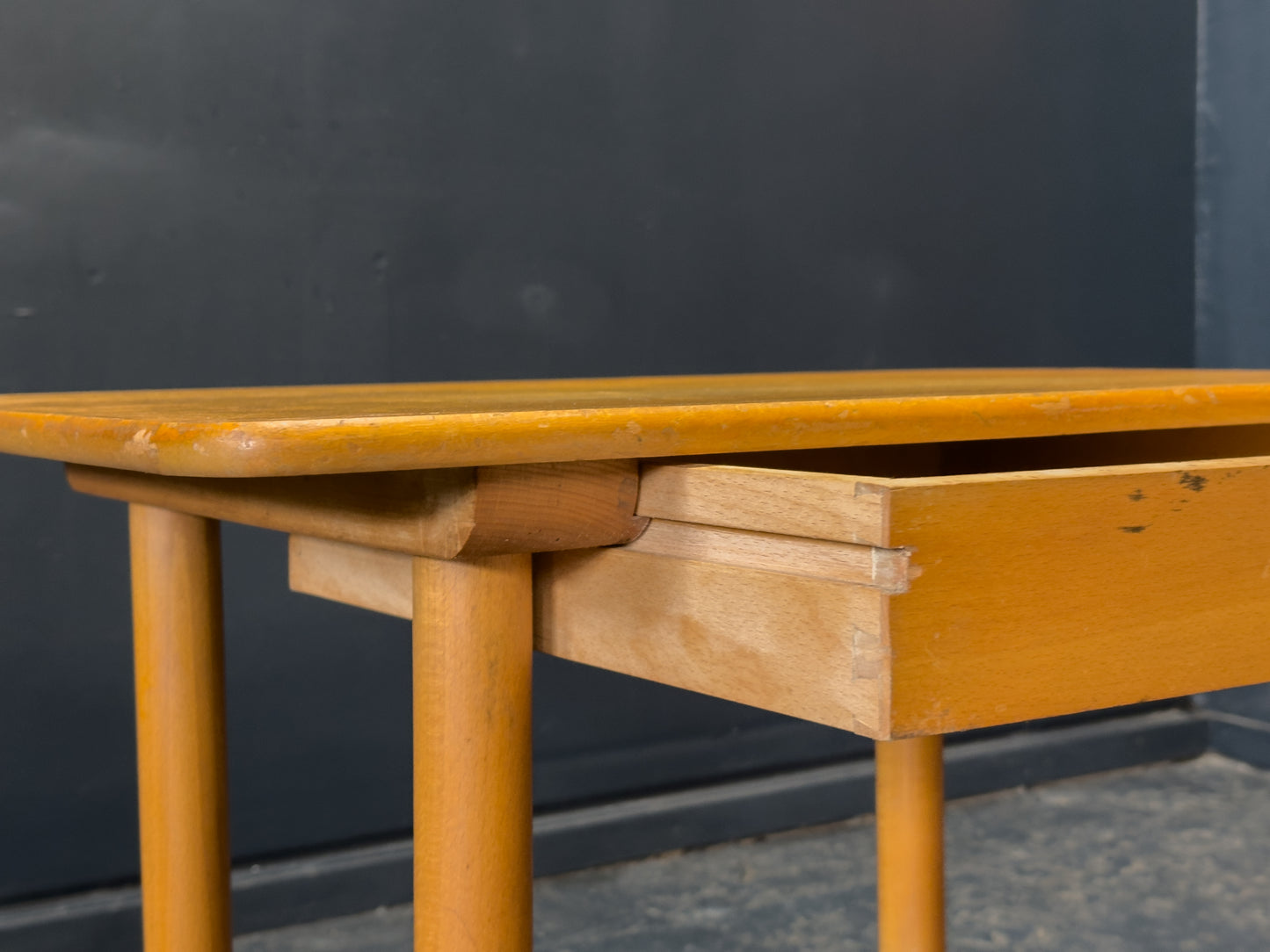 Oak Side Table with Drawer