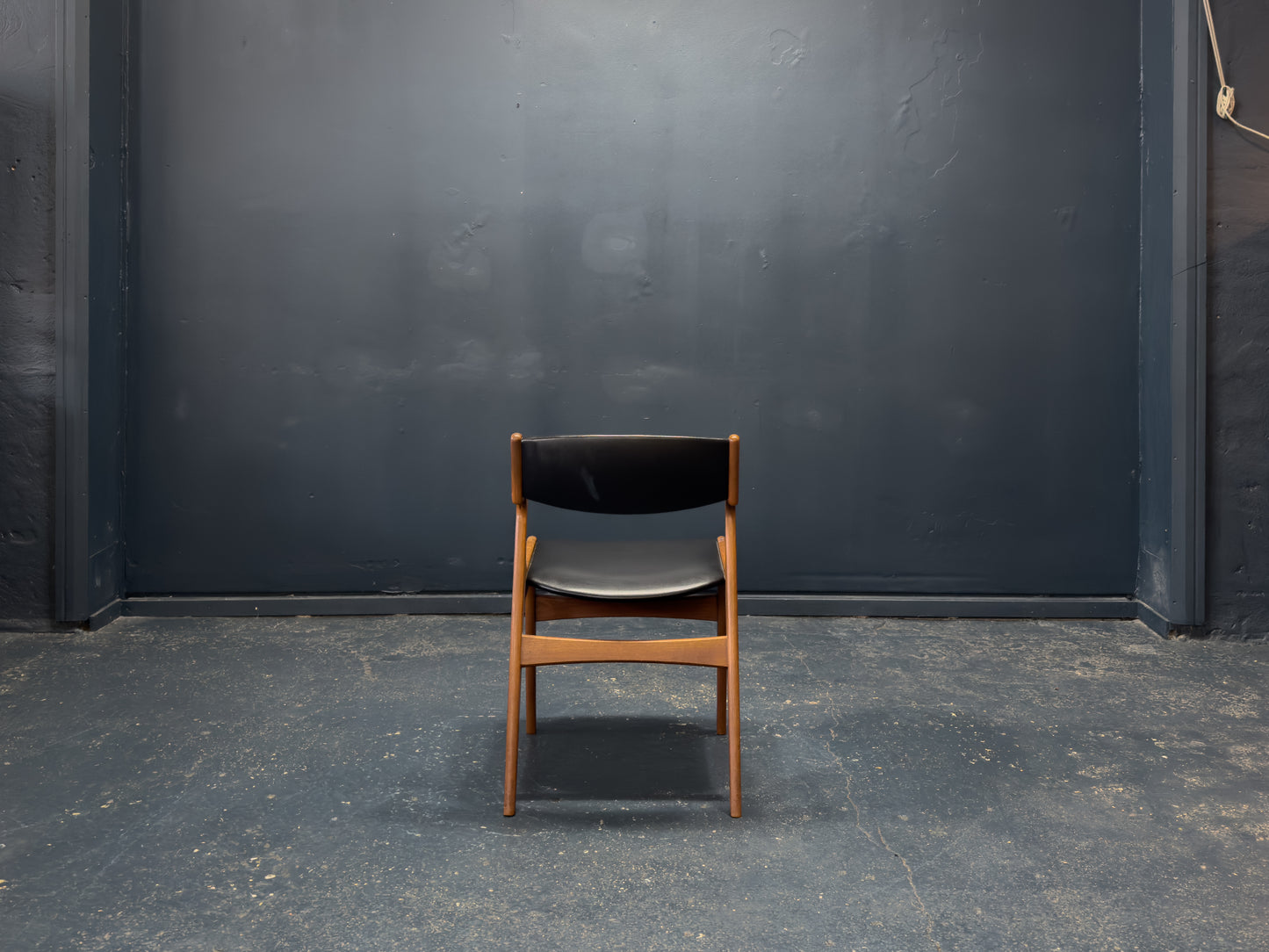 Nova Møbler Teak and Black Leather Dining Chair