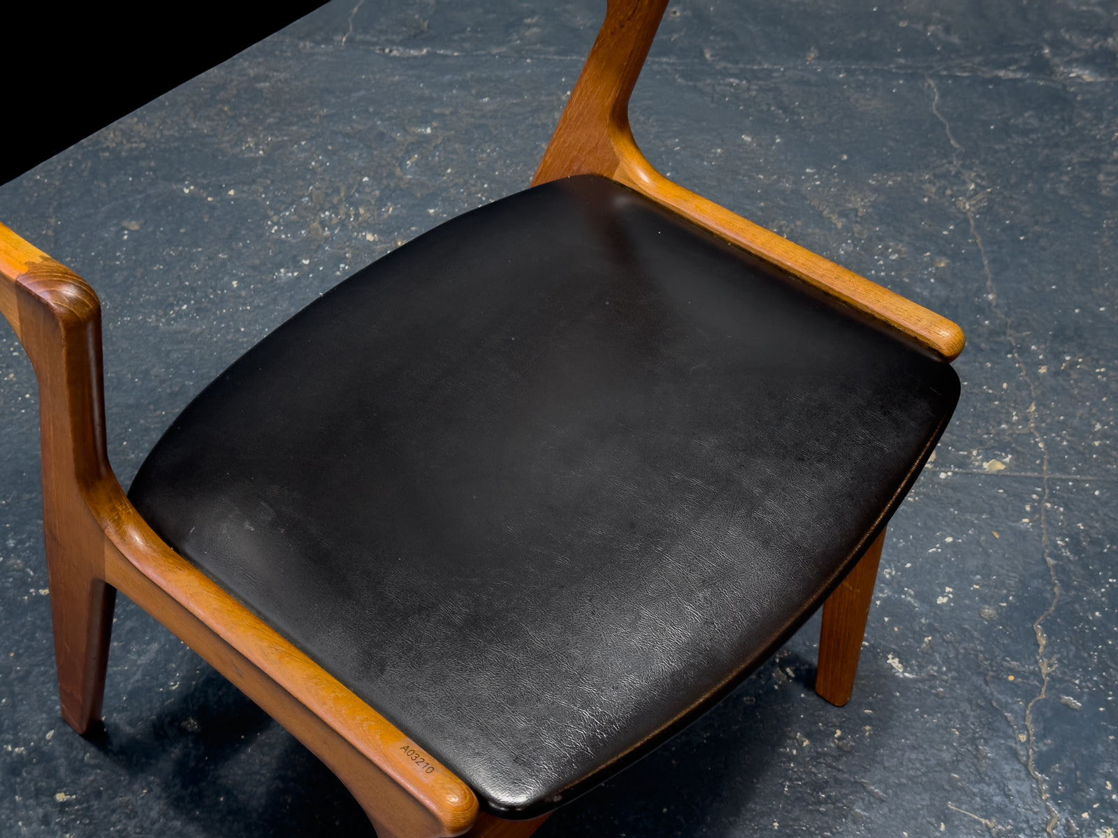 Nova Møbler Teak and Black Leather Dining Chair