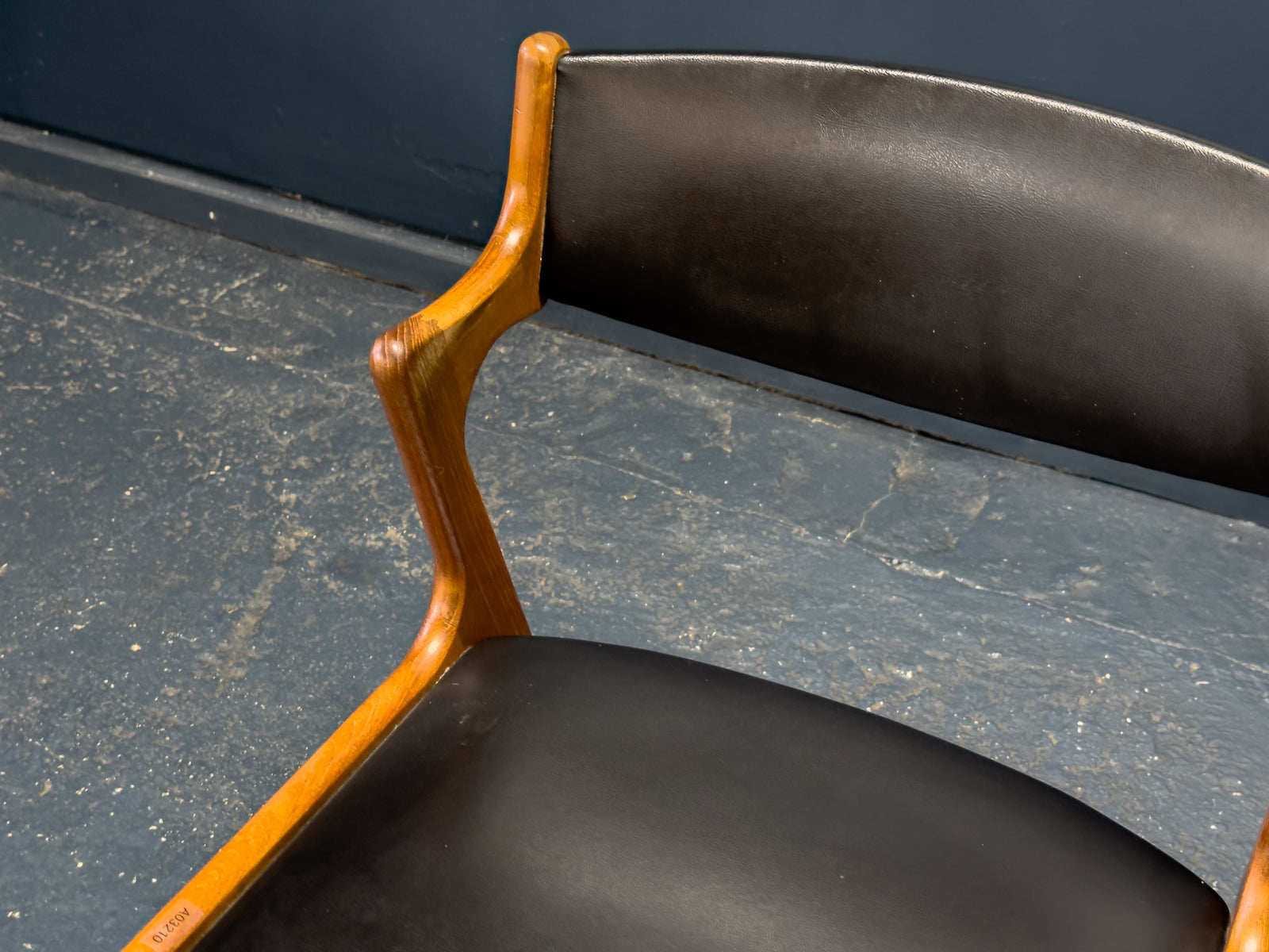 Nova Møbler Teak and Black Leather Dining Chair