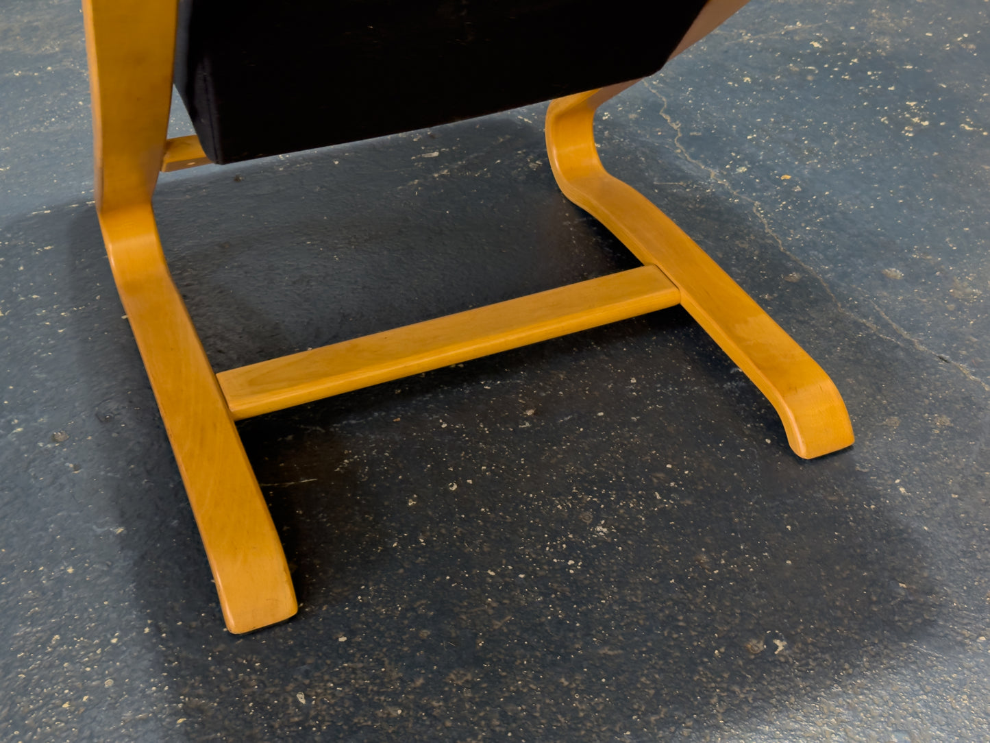 Birch and Green Leather Armchair