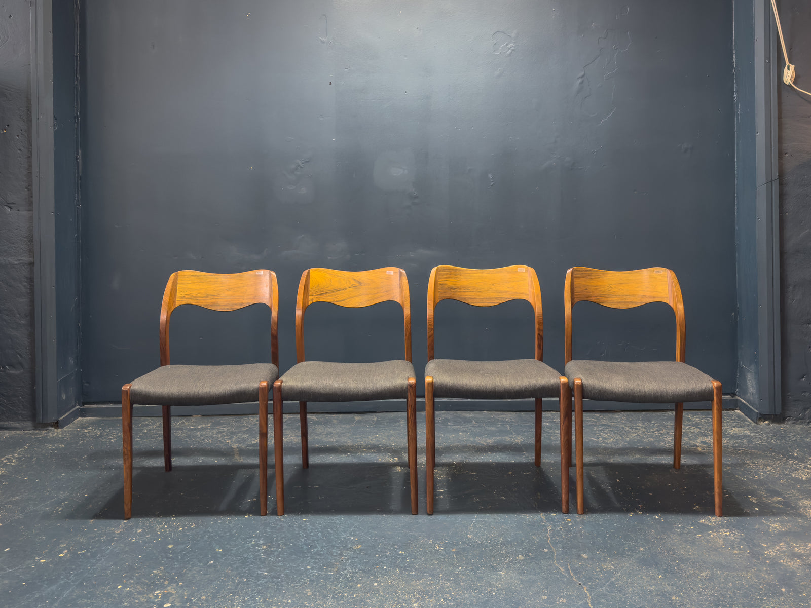 Set of 4 Rosewood Niels Otto Moller Model 71 Dining Chairs