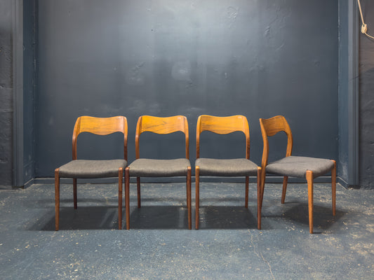 Set of 4 Rosewood Niels Otto Moller Model 71 Dining Chairs