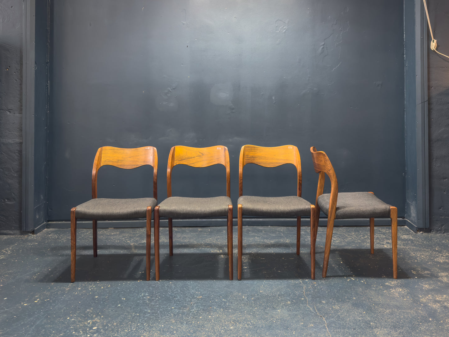 Set of 4 Rosewood Niels Otto Moller Model 71 Dining Chairs