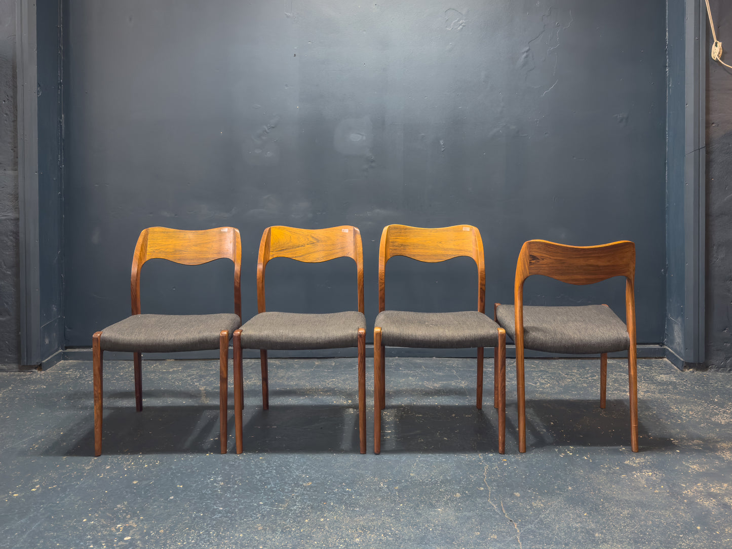 Set of 4 Rosewood Niels Otto Moller Model 71 Dining Chairs