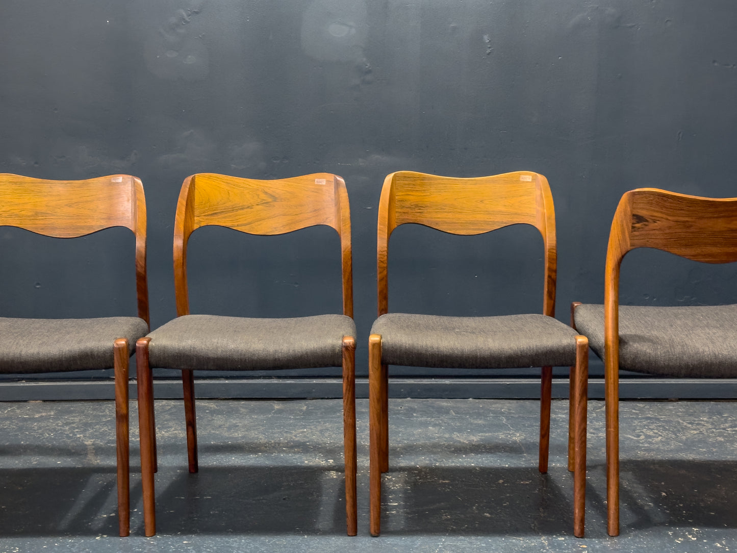 Set of 4 Rosewood Niels Otto Moller Model 71 Dining Chairs