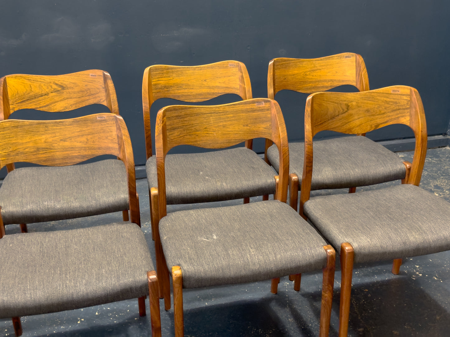 Set of 6 Niels Otto Møller Model 71 Rosewood Dining Chairs