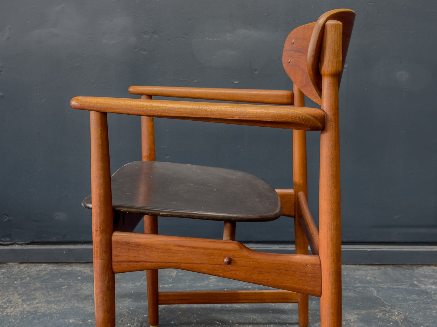 Teak and Leather Chair by Arne Hovmand-Olsen