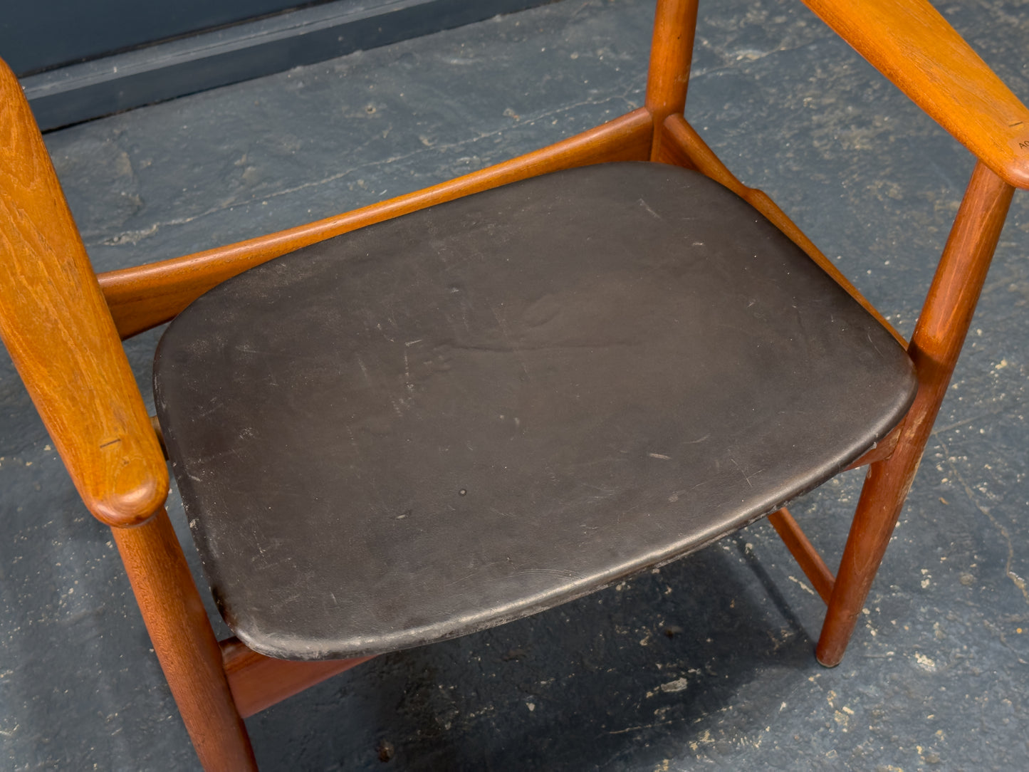 Teak and Leather Chair by Arne Hovmand-Olsen