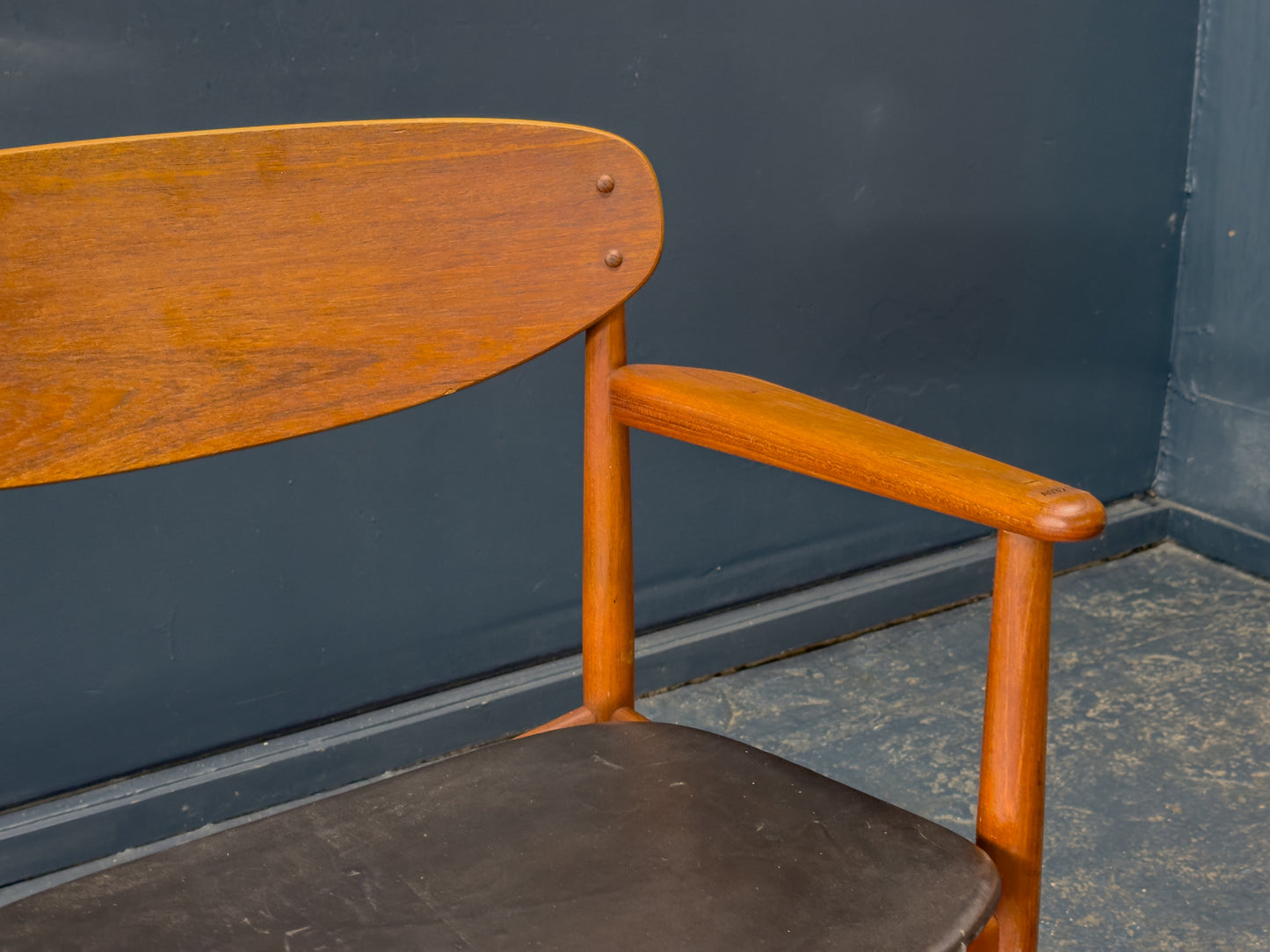 Teak and Leather Chair by Arne Hovmand-Olsen