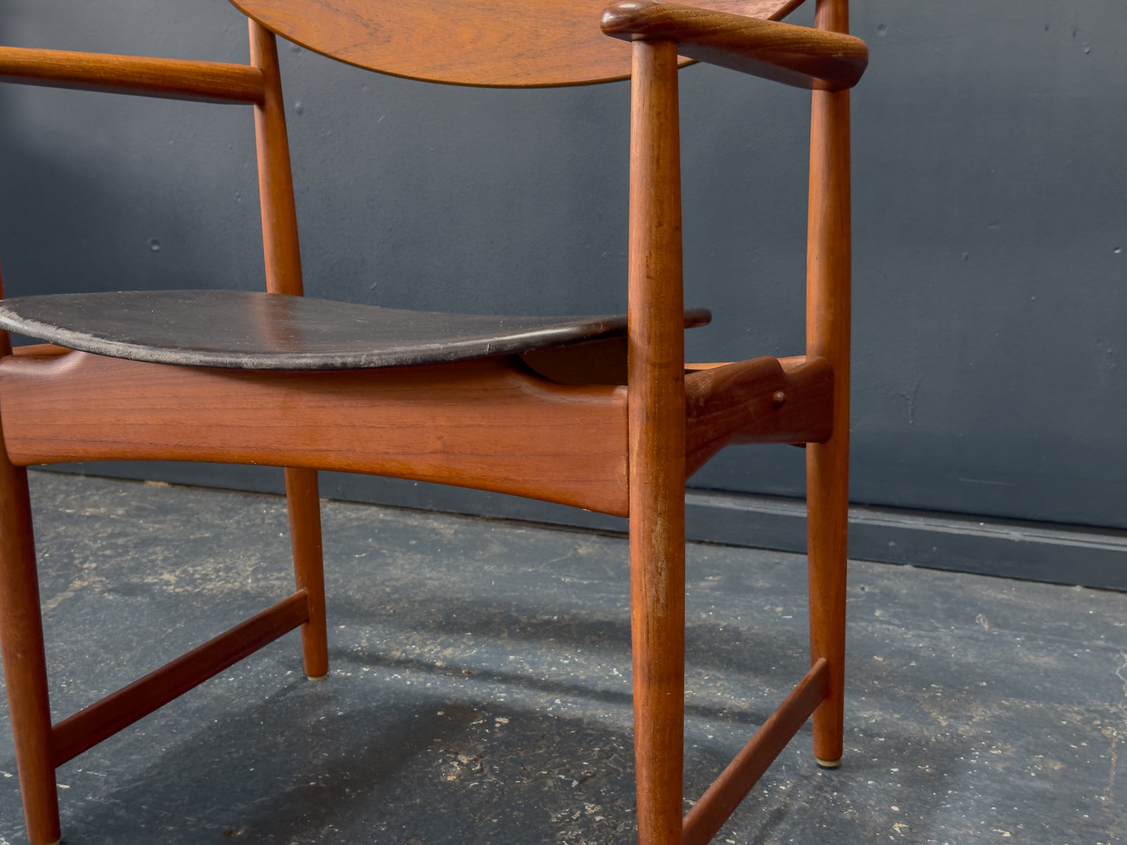 Teak and Leather Chair by Arne Hovmand-Olsen
