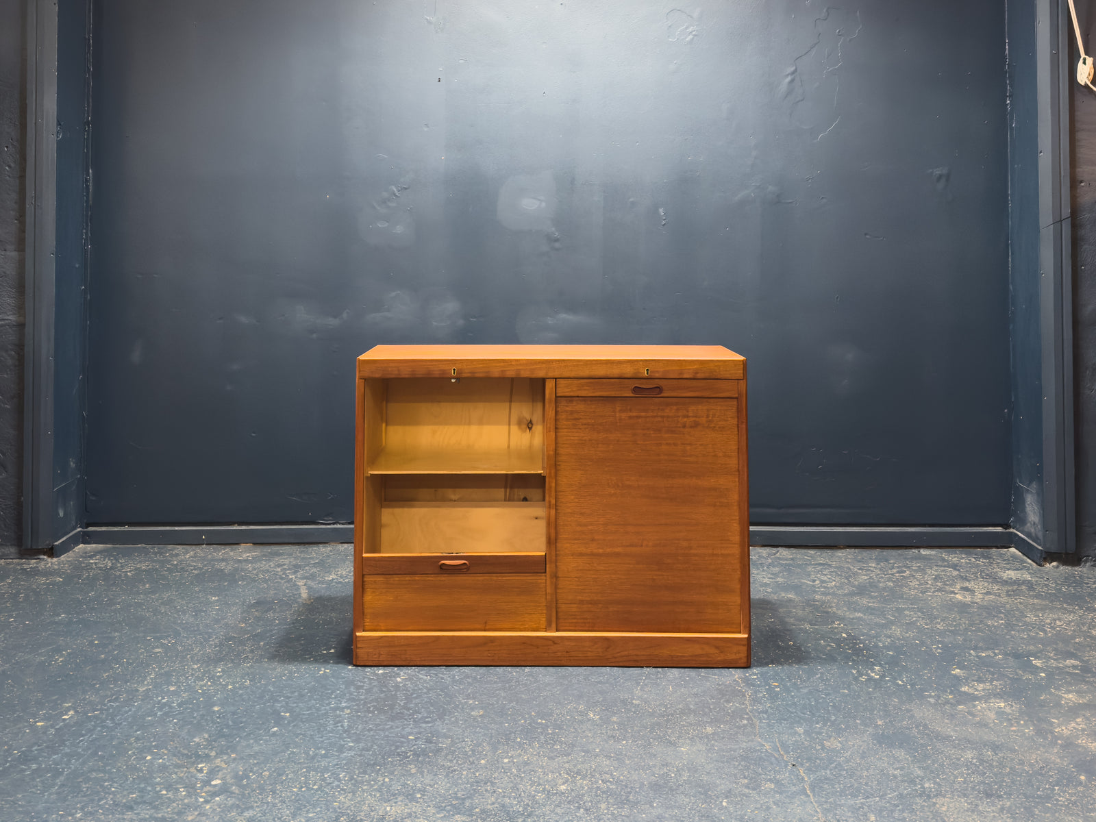 Teak Tambour Unit