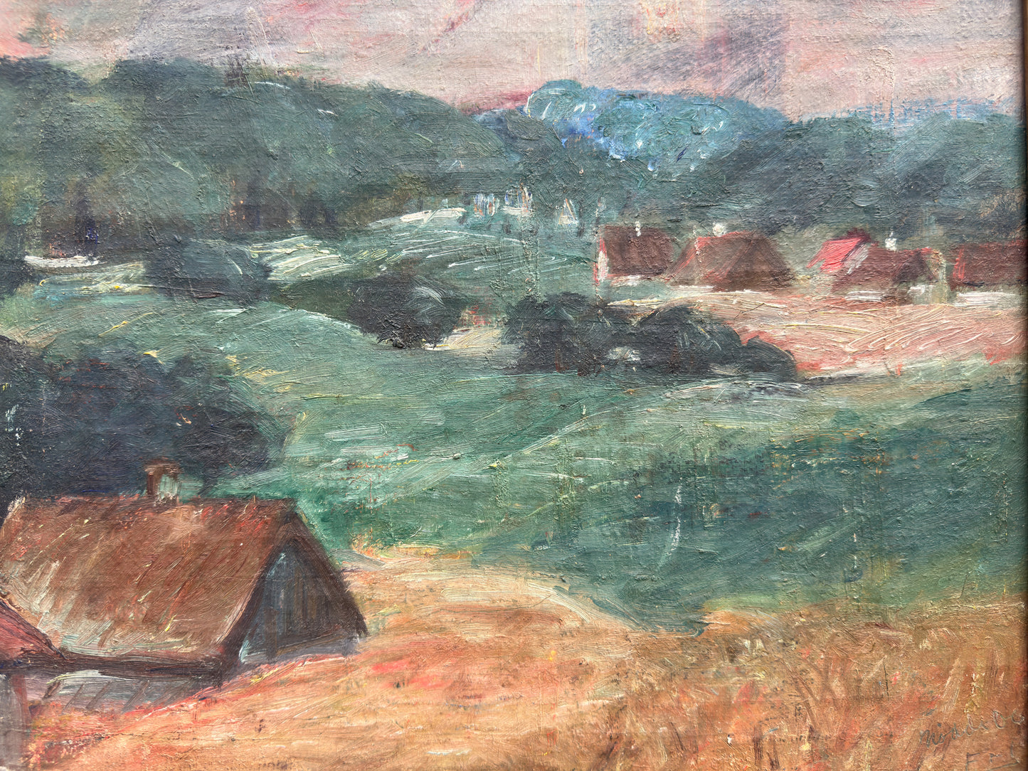 Countryside Painting of Houses