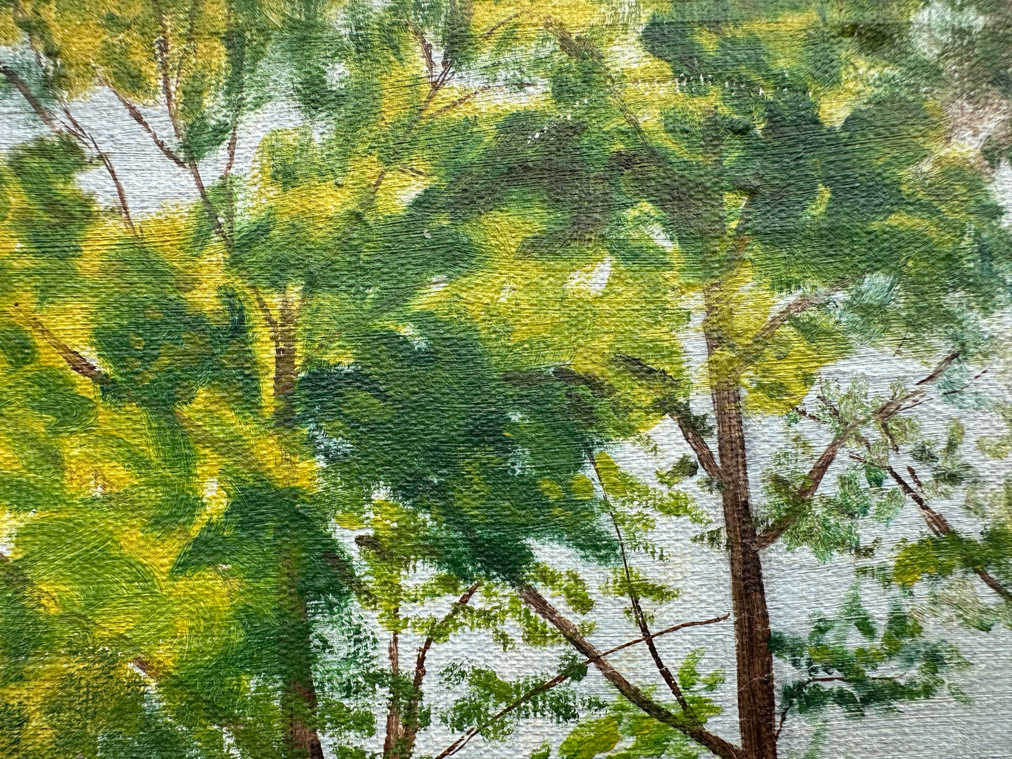 Painting of a tree lined path