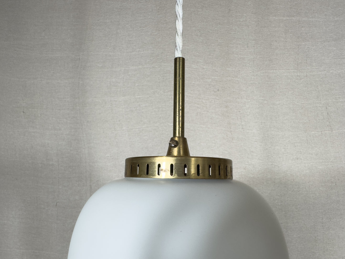 Bent Karbly Opal Glass Small Pendant Light