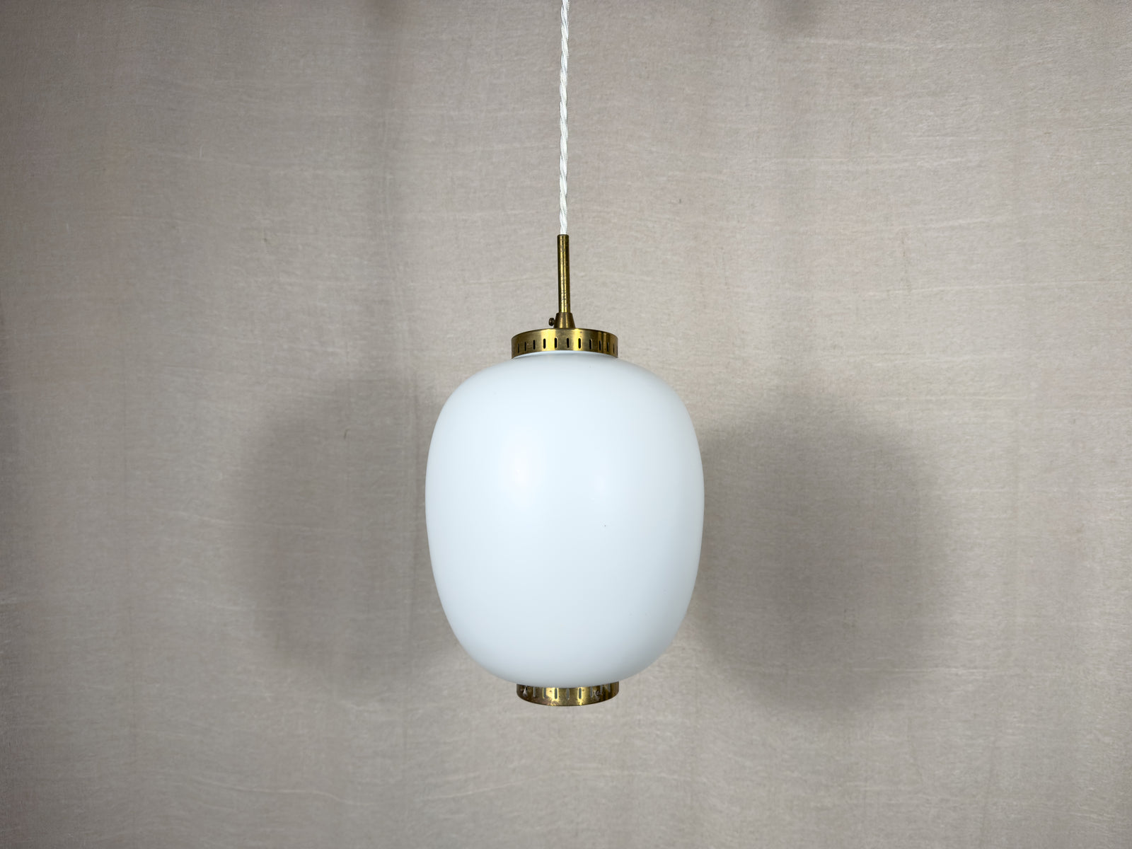 Small Bent Karbly Opal Glass Pendant Light