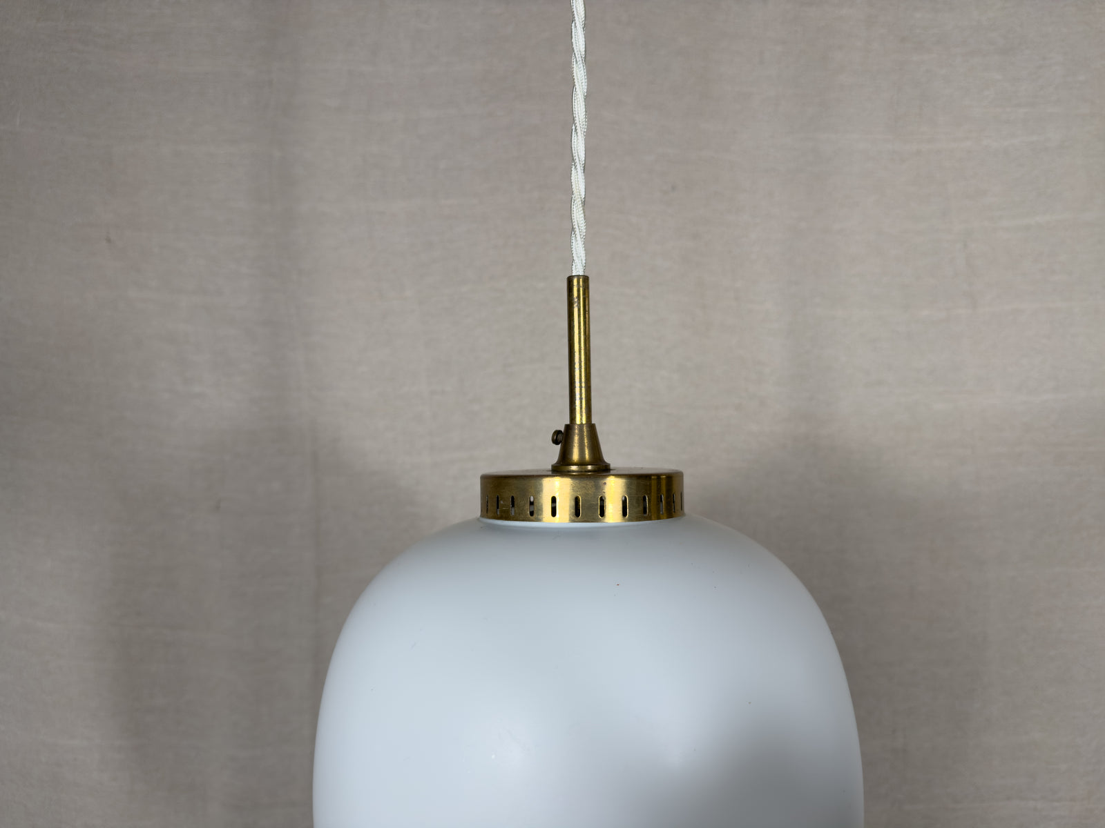 Small Bent Karbly Opal Glass Pendant Light