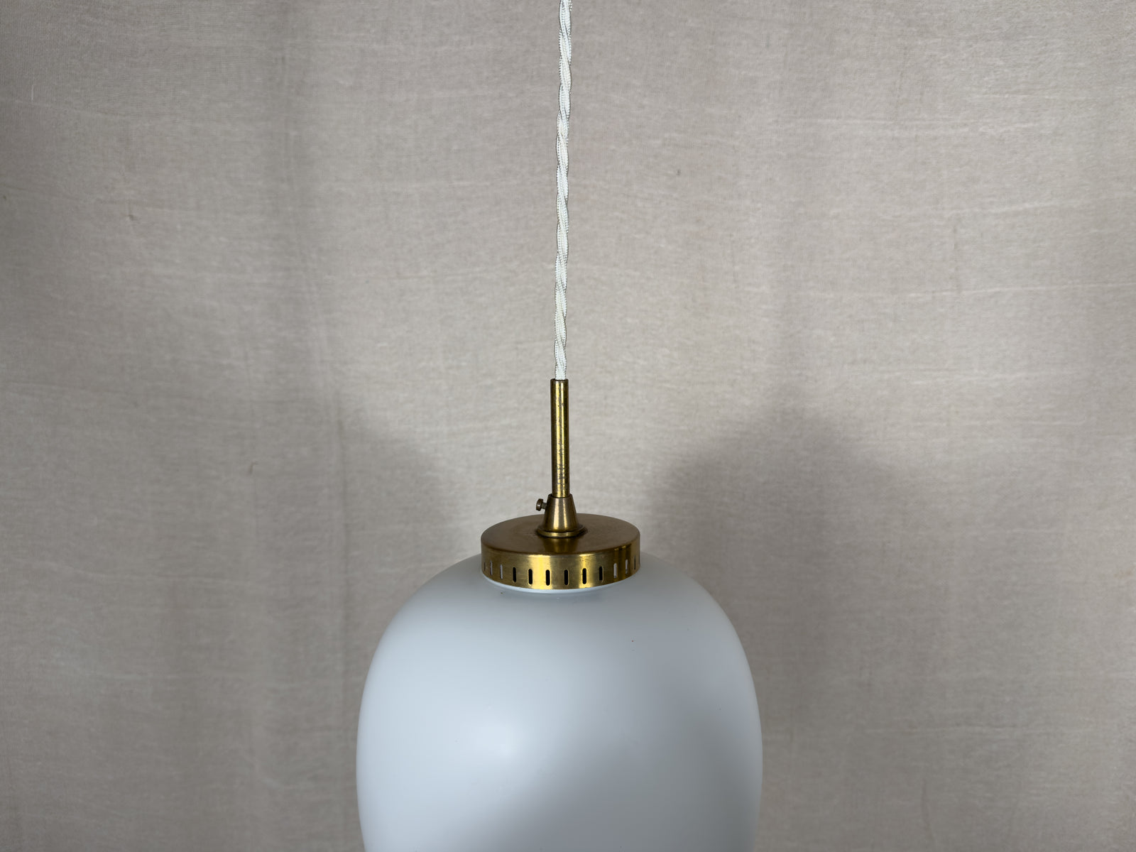 Small Bent Karbly Opal Glass Pendant Light