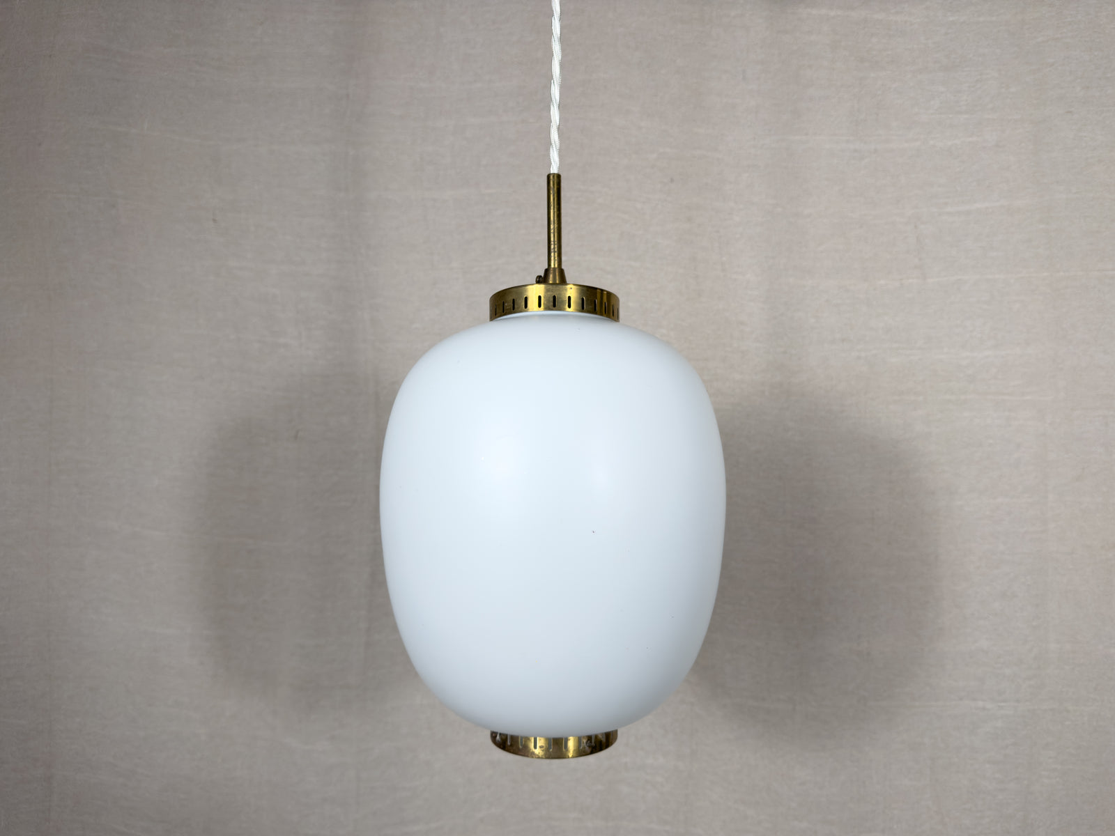 Small Bent Karbly Opal Glass Pendant Light