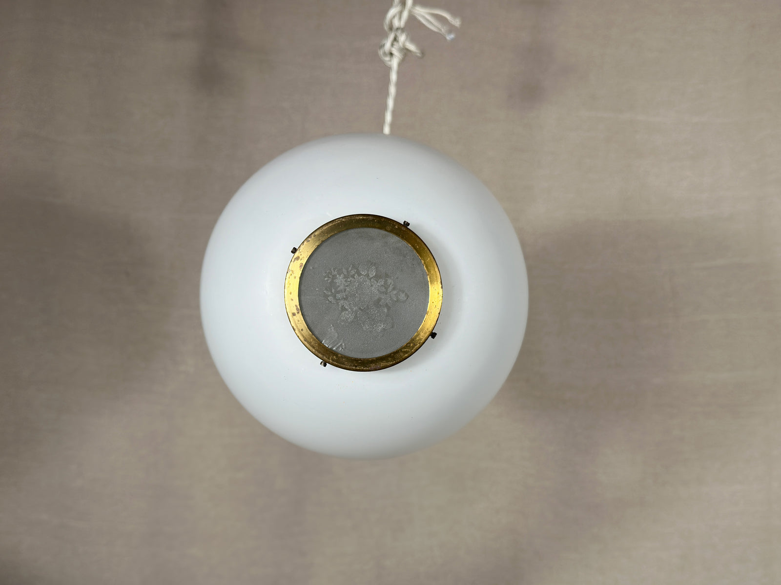 Small Bent Karbly Opal Glass Pendant Light