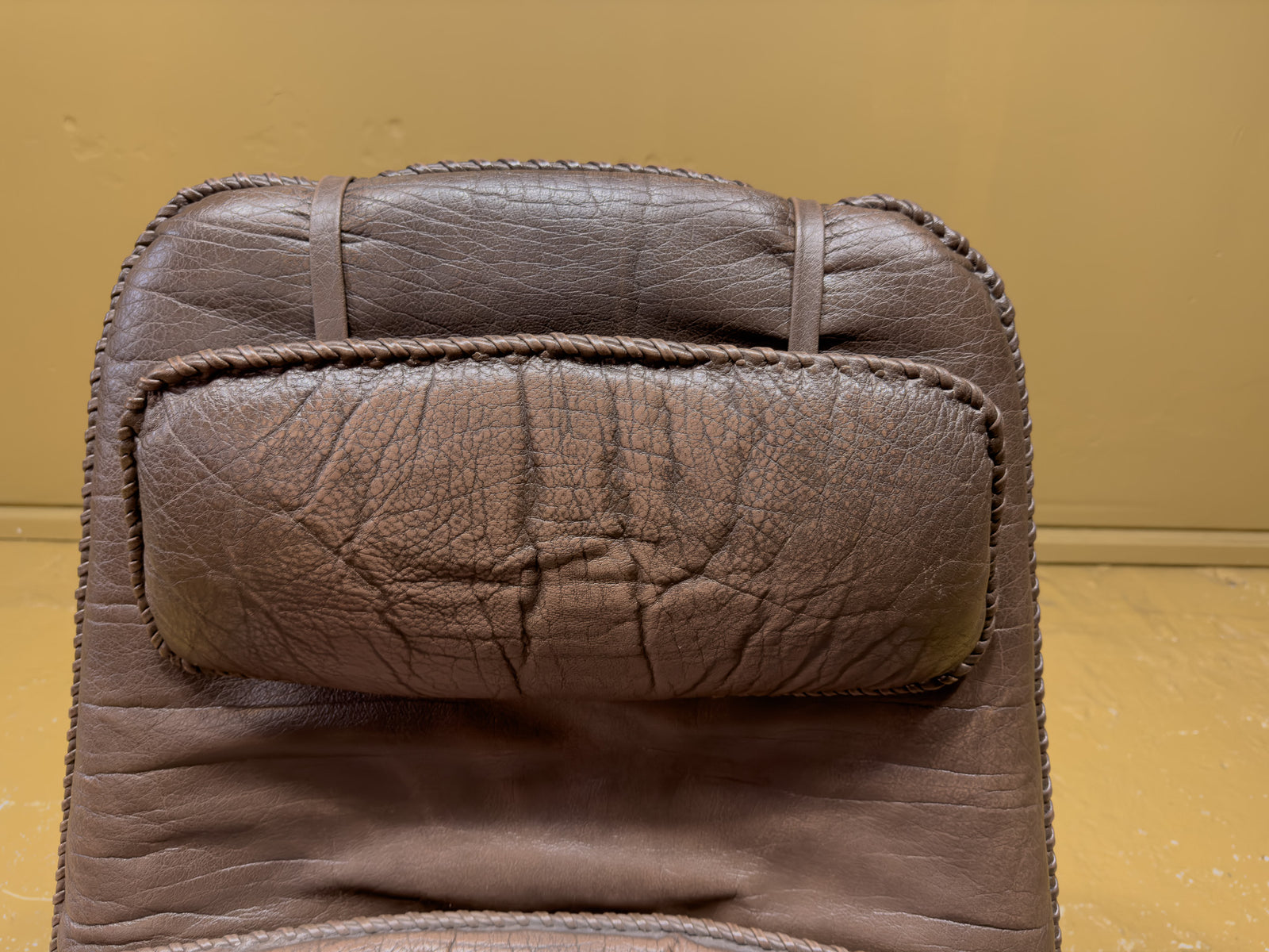 Madsen & Schubell Brown Leather Armchair and Ottoman