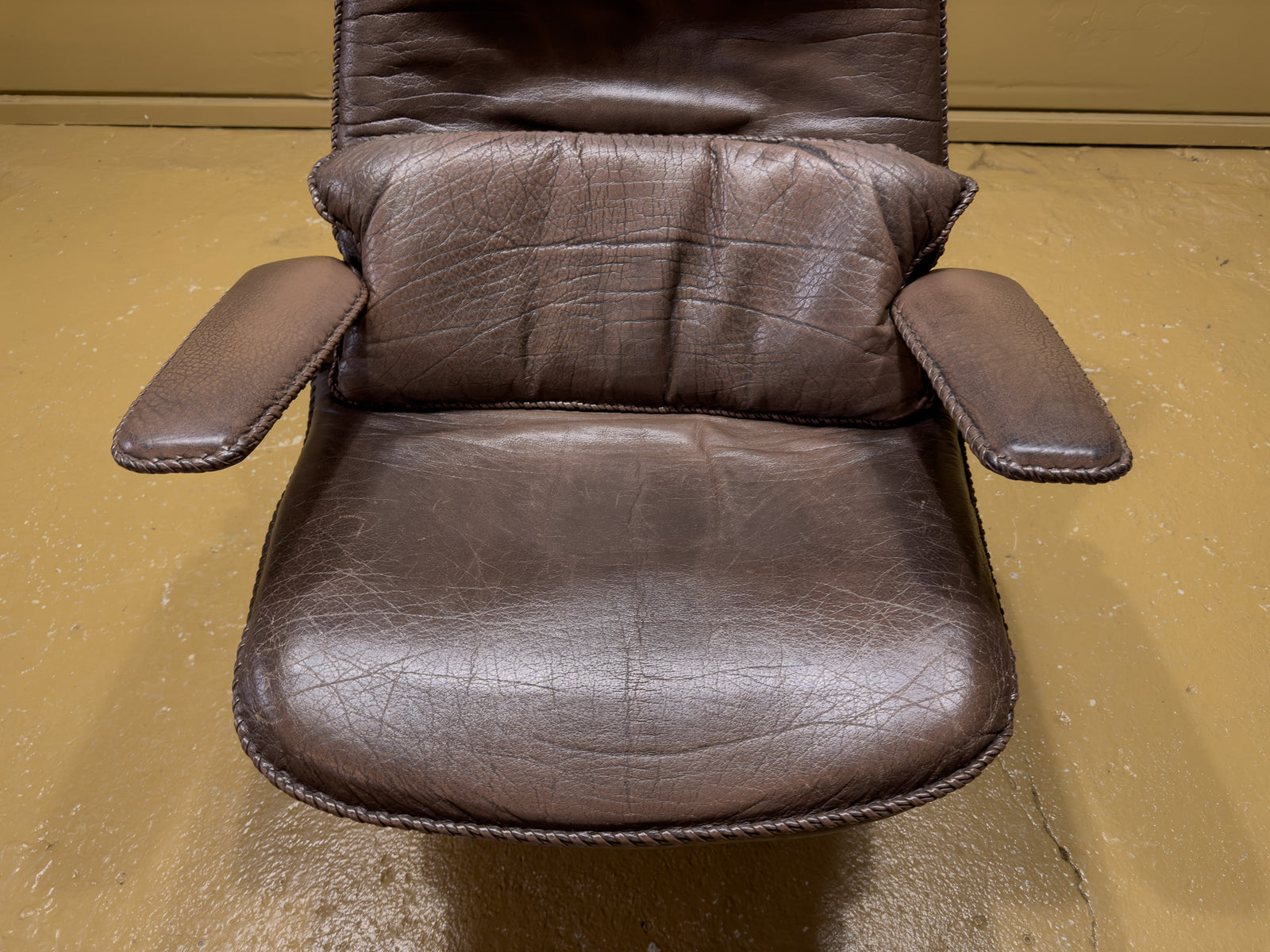 Madsen & Schubell Brown Leather Armchair and Ottoman