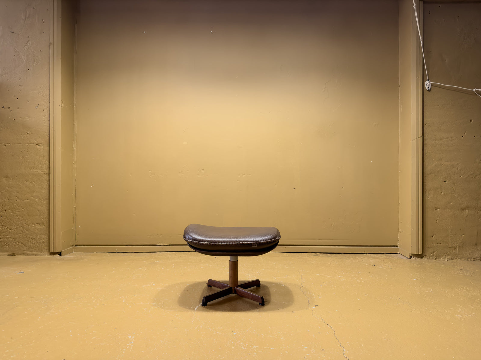 Madsen & Schubell Brown Leather Armchair and Ottoman