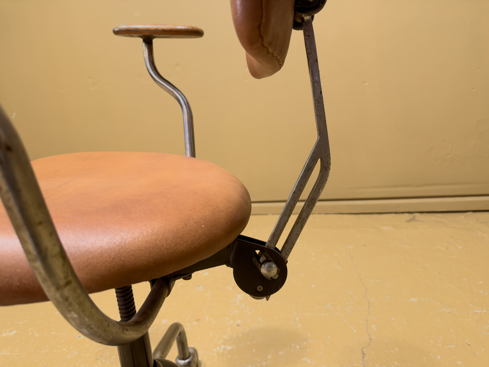 Jorgen Rasmussen Leather and Chrome Desk Chair with Arms